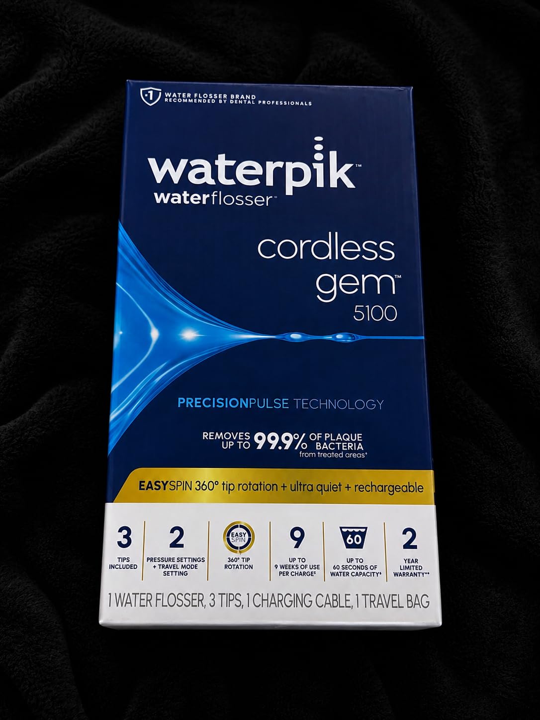 Waterpik Cordless Gem Water Flosser 5100 for Travel and Home, Rechargeable, Portable, Waterproof for Shower, Daily Gum Care, Cleaning Teeth, Braces, Implants, 3 Flossing Tips, ADA Accepted White WF-27 customer photo 1