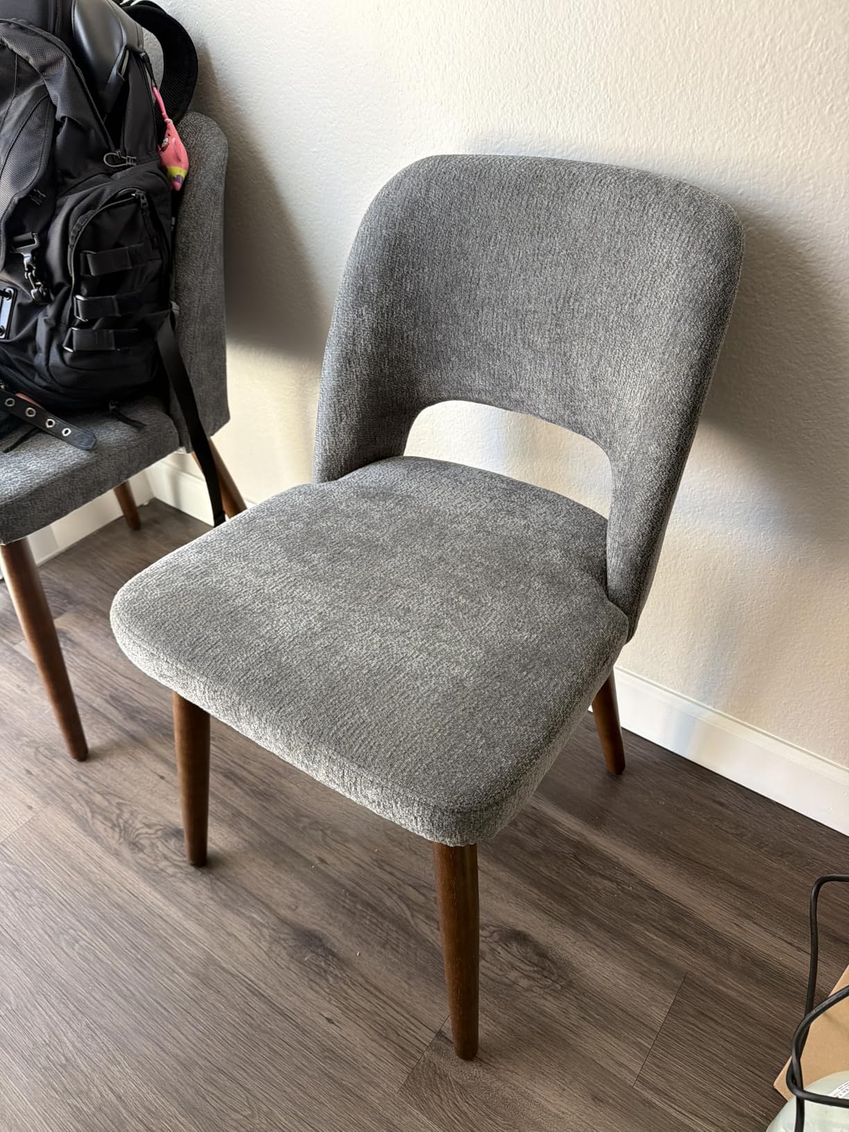 Usaint Wooden Dining Chairs Set of 4, Fabric Dining Room Chairs, Green | Modern Kitchen Chairs with Ergonomic Curved Backrest for Kitchen Dining Room Restaurant, No Wobble, Easy Assembly customer photo 2