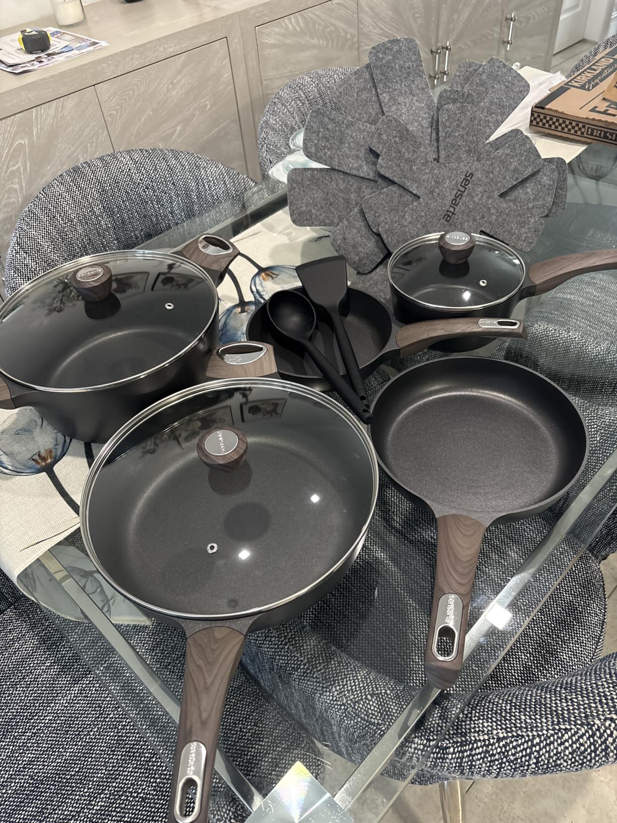 SENSARTE Ceramic Cookware Sets, Pots and Pans Set Non stick, 14 Piece Induction Cookware, Non toxic Healthy Non Stick Kitchen Cooking Set, with Frying Pans Set, PFAS PTFE PFOA PFOS Free customer photo 1
