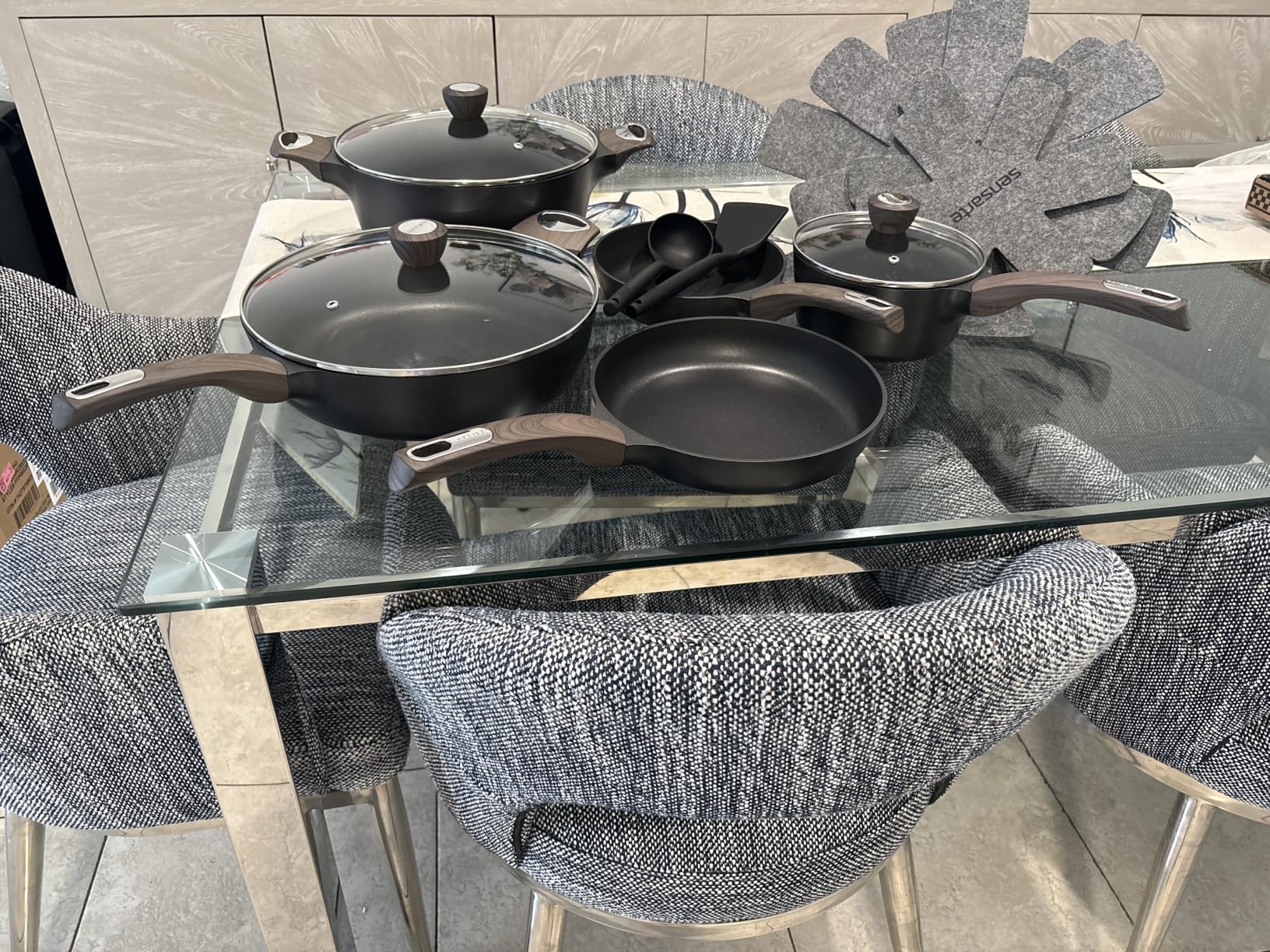 SENSARTE Ceramic Cookware Sets, Pots and Pans Set Non stick, 14 Piece Induction Cookware, Non toxic Healthy Non Stick Kitchen Cooking Set, with Frying Pans Set, PFAS PTFE PFOA PFOS Free customer photo 2
