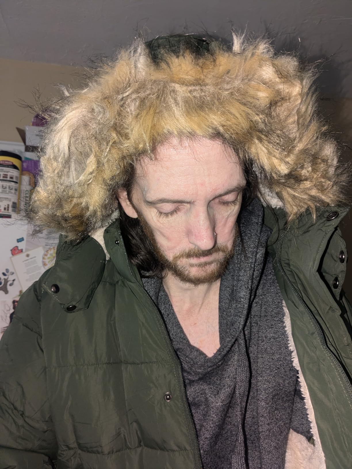 GEEK LIGHTING Men's Winter Parka Coat Sherpa Lined Water Resistant Windproof Insulated Hooded Puffer Jacket with Fur Hood customer photo 2