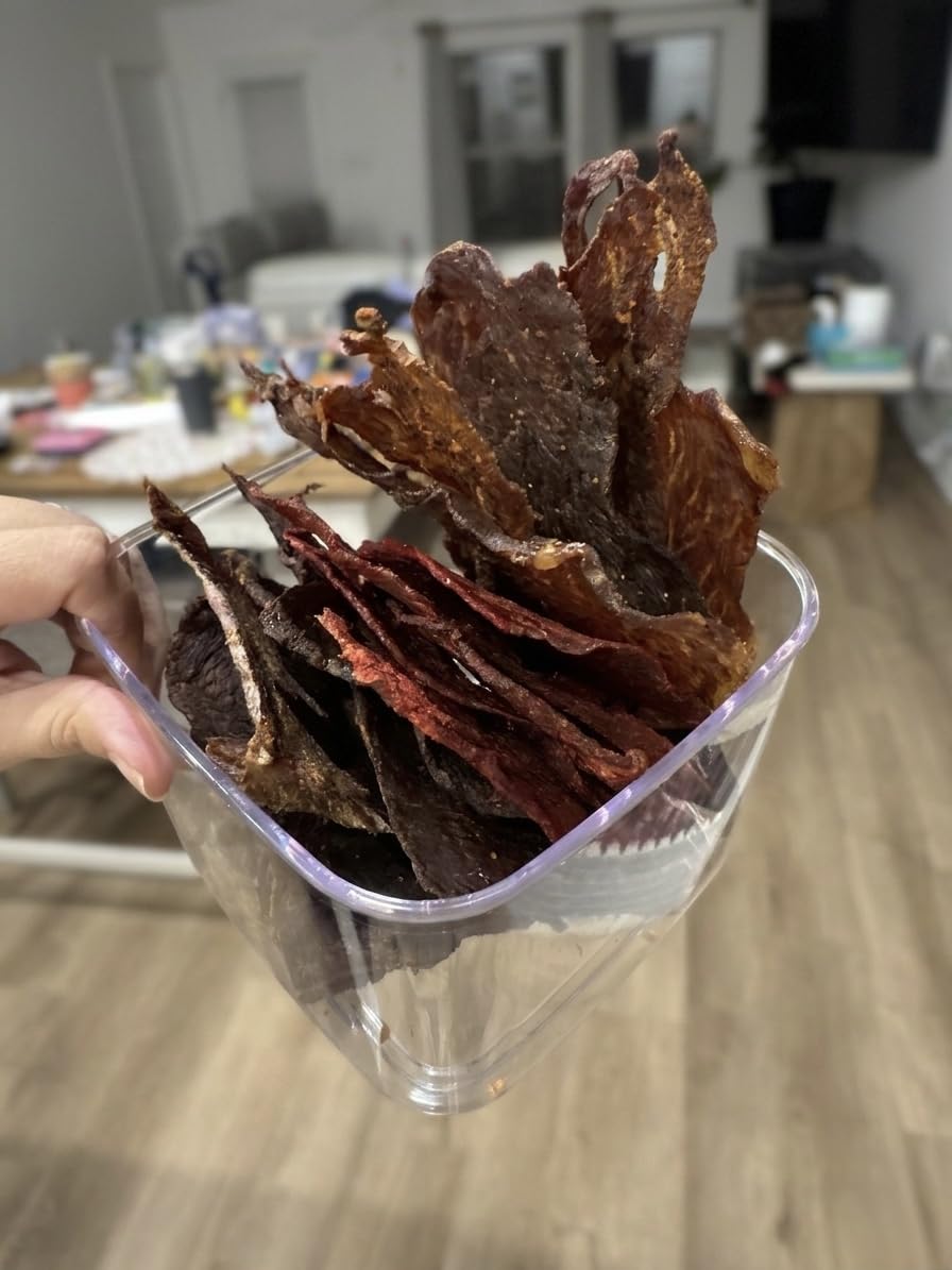 OLIXIS Food Dehydrator Machine, 500W Jerky Dehydrators with 8 Stainless Steel Large Trays, 185°F Temperature Control & 24H Timer Food Dryer for Fruit Meat Herb Dog Treats, Silver customer photo 2