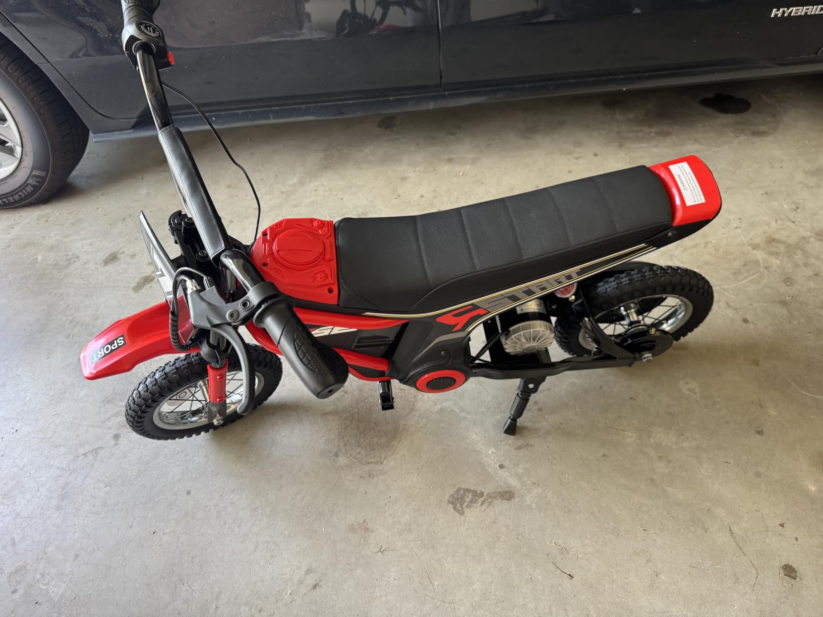 Electric Dirt Bike, 350W Motorcycle 24V Ride on Toy for Big Kids w/LED Power Display, 15.5 mph & 150lb Max, 3 Speeds, Chain-Driven Motor, Twist-Grip Throttle & Brake Lever, 12