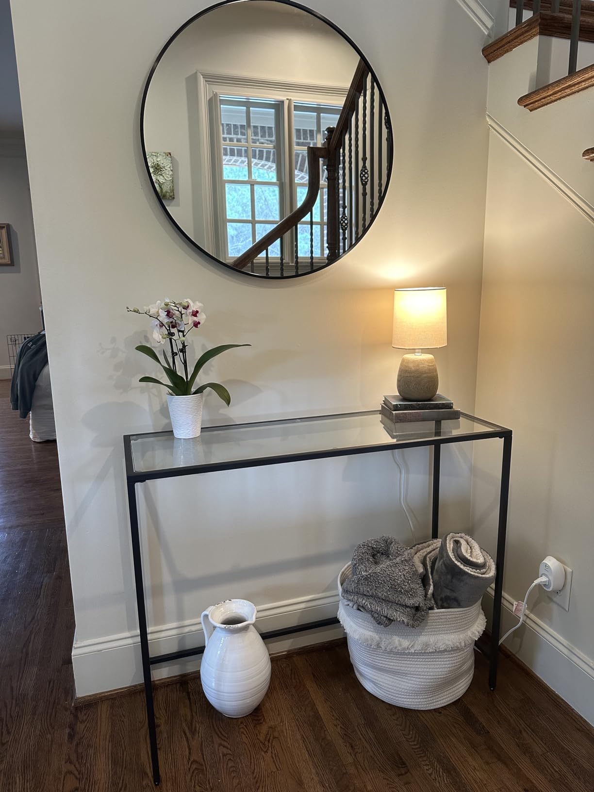 VASAGLE Mariel Collection - Console Table, Narrow Entryway Sofa Table with Drawers and Shelf, Solid Wood Legs, Mid-Century Modern, for Hallway Doorway Living Room, Natural Brown ULNT139K301S customer photo 2
