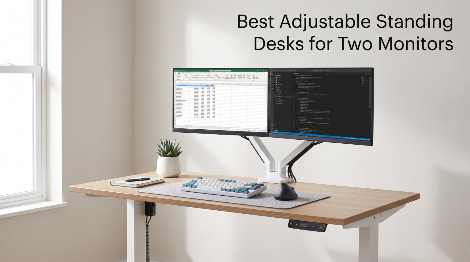 Best Adjustable Standing Desks for Two Monitors