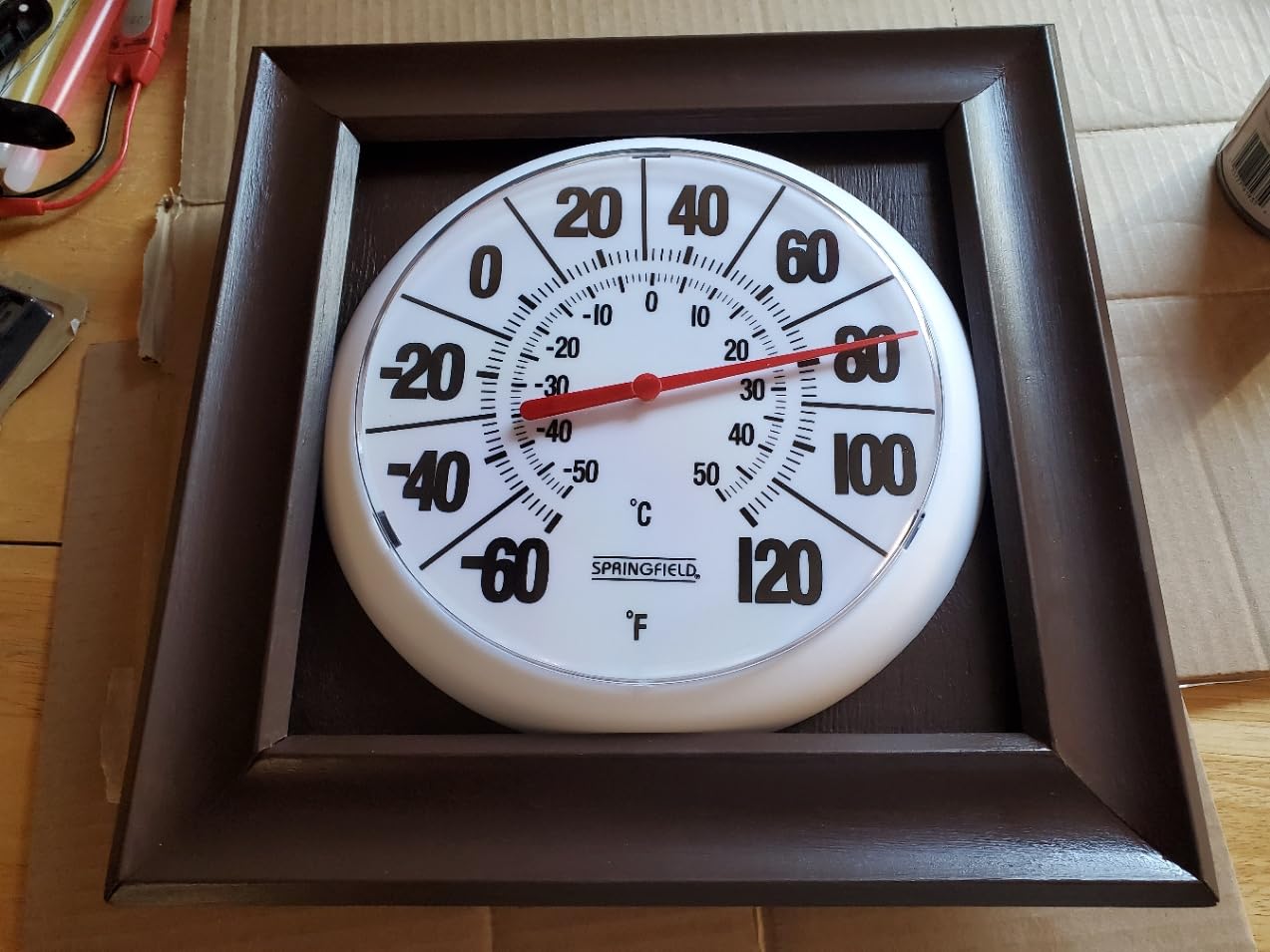 Springfield Indoor Outdoor Big and Bold Dial Thermometer, Wireless Thermometer with Easy to Read Large Numbers for Patio, Pool, and Indoor Areas, 8-Inch, White customer photo 1