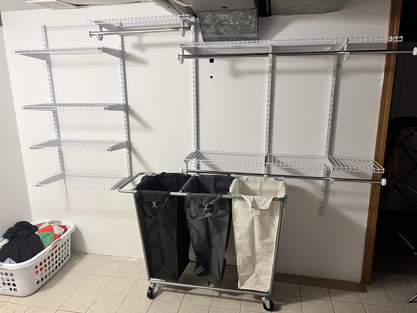 Rubbermaid Configurations Deluxe Custom Closet Kit 4-8 Ft. Adjustable Metal Wire Shelving Titanium Finish Expandable Organization System Hardware Included for Home Closet/Pantry/Laundry/Mudroom customer photo 1