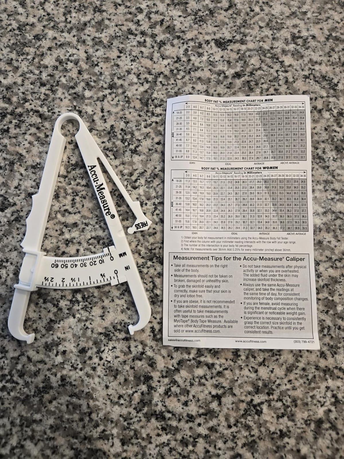 Accu-Measure Fitness 3000 Body Fat Caliper | Skinfold measurement tool, simple self-testing design, fitness tracking at home or with a personal trainer, skinfold calipers customer photo 2