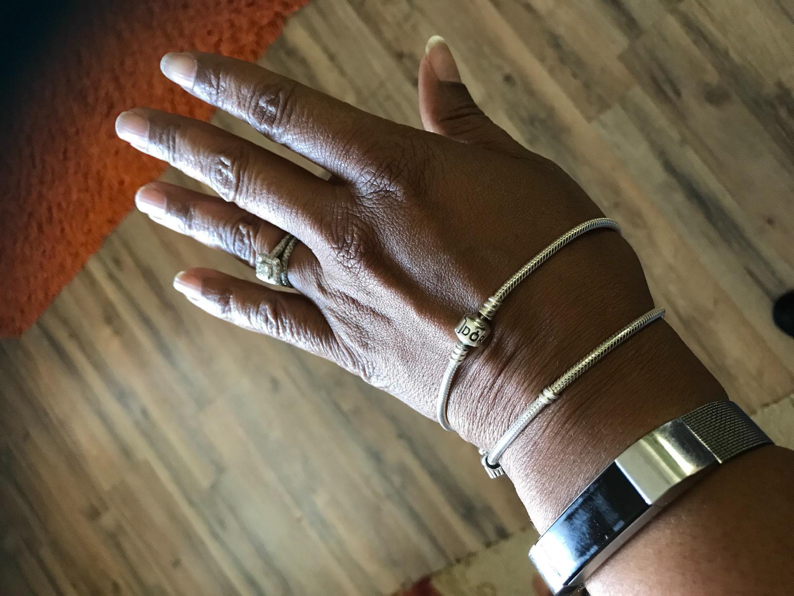 PANDORA Moments Barrel Clasp Snake Chain Bracelet 8.3
