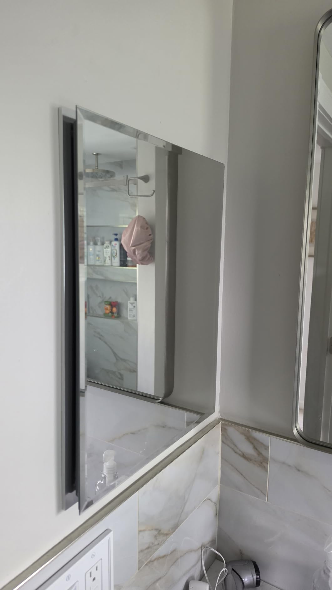 Kohler CB-CLC2026FS Frameless Bathroom Mirror Medicine Cabinet, Single Door, Rectangular Beveled Edge Frame, Bathroom Cabinet Mirror, Adjustable Shelves, 20 in. W x 26 in. H customer photo 1