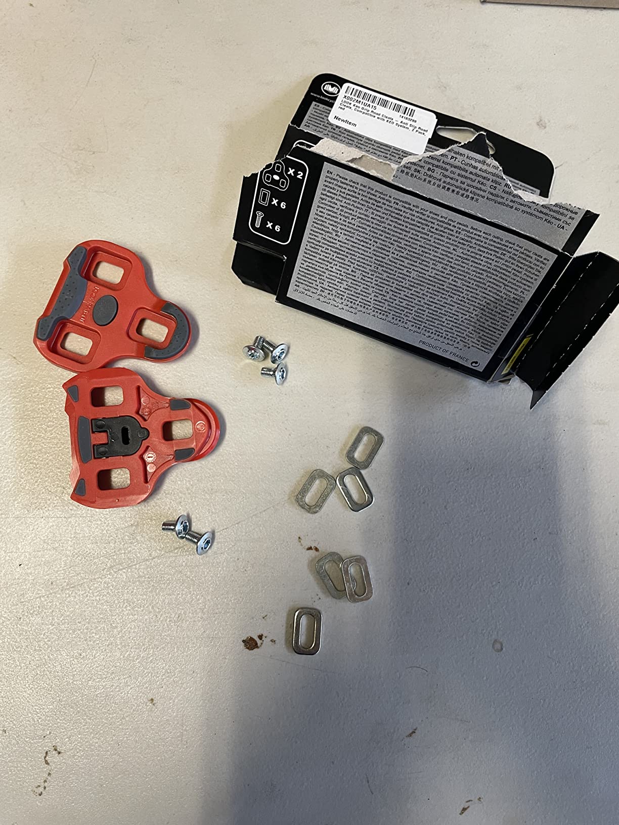 Look Cycle - KEO Grip Cleat Cycling Cleats - Anti-Slip Surface - 9 Angular Freedom - Red customer photo 2