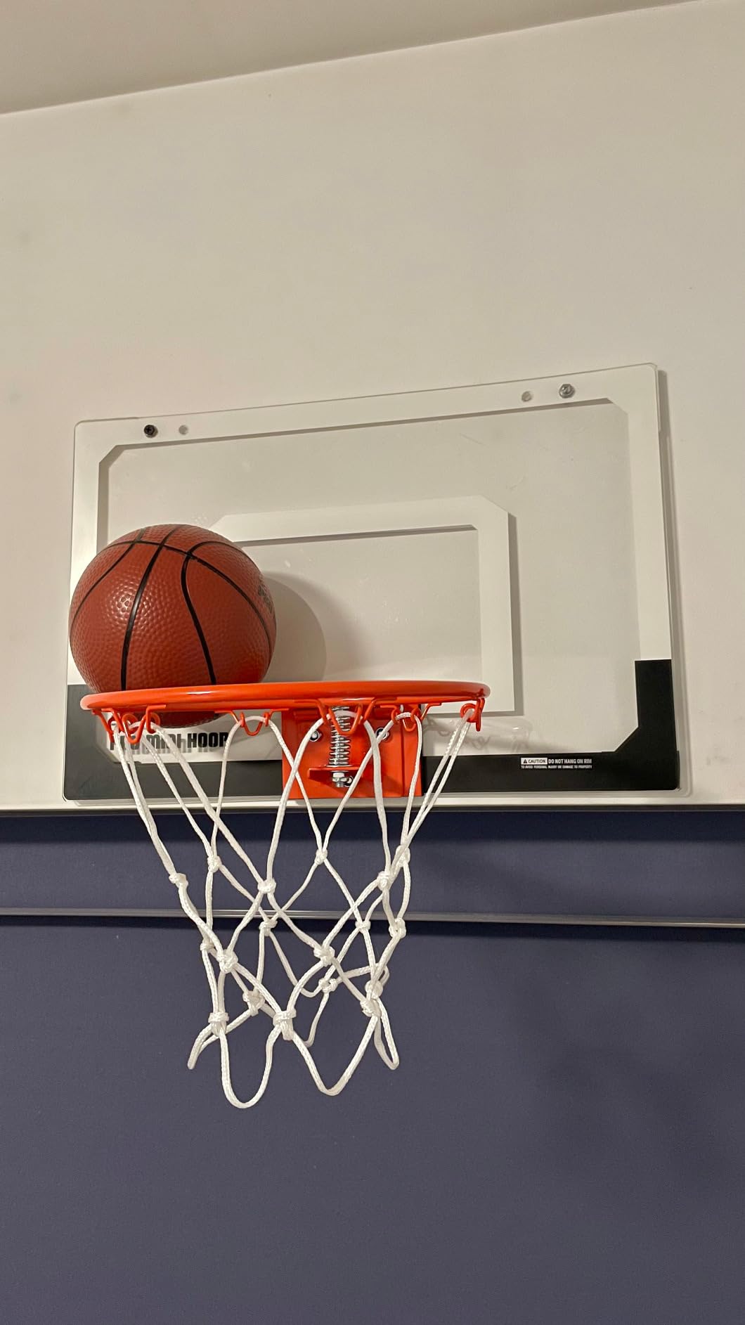 SKLZ Pro Mini Indoor Basketball Hoop with Ball, Over the Door, Shatter-Proof Backboard, Spring-Action Break-Away Steel Rim customer photo 2