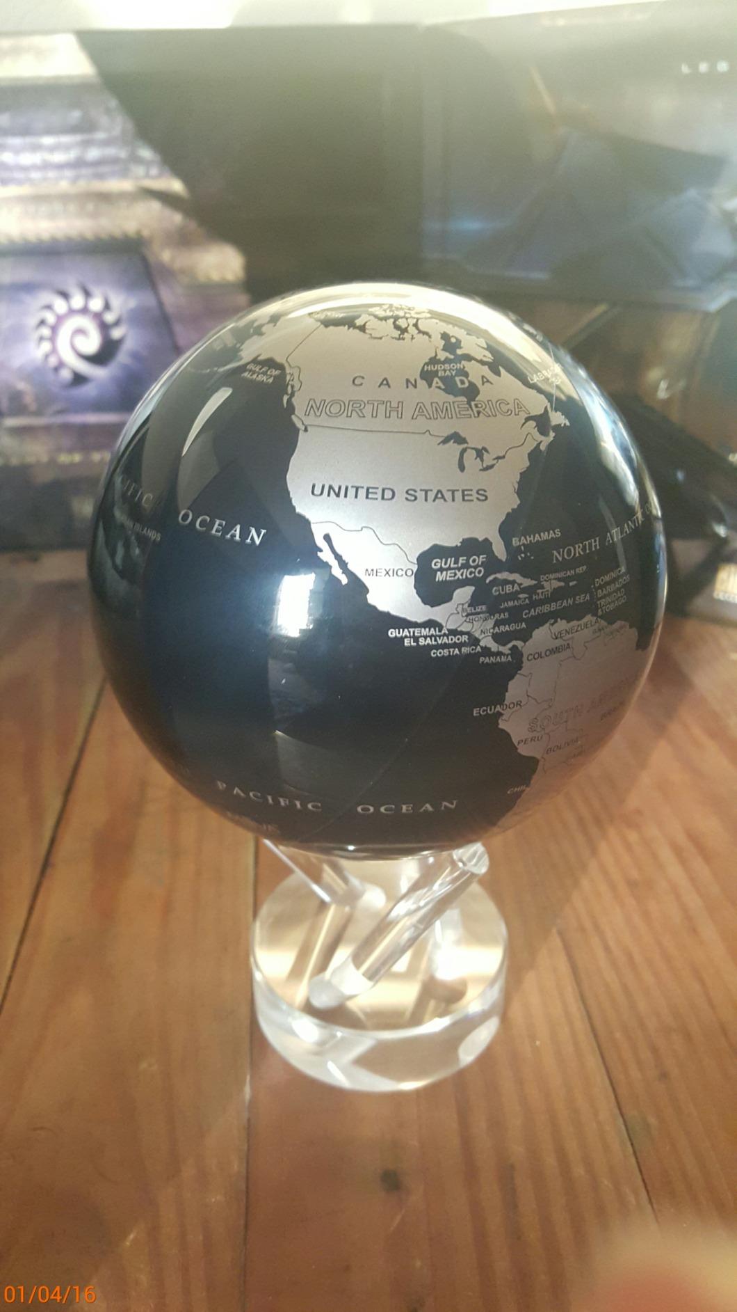 MOVA Self Rotating Globe, Jet Black and Silver Classic (4.5