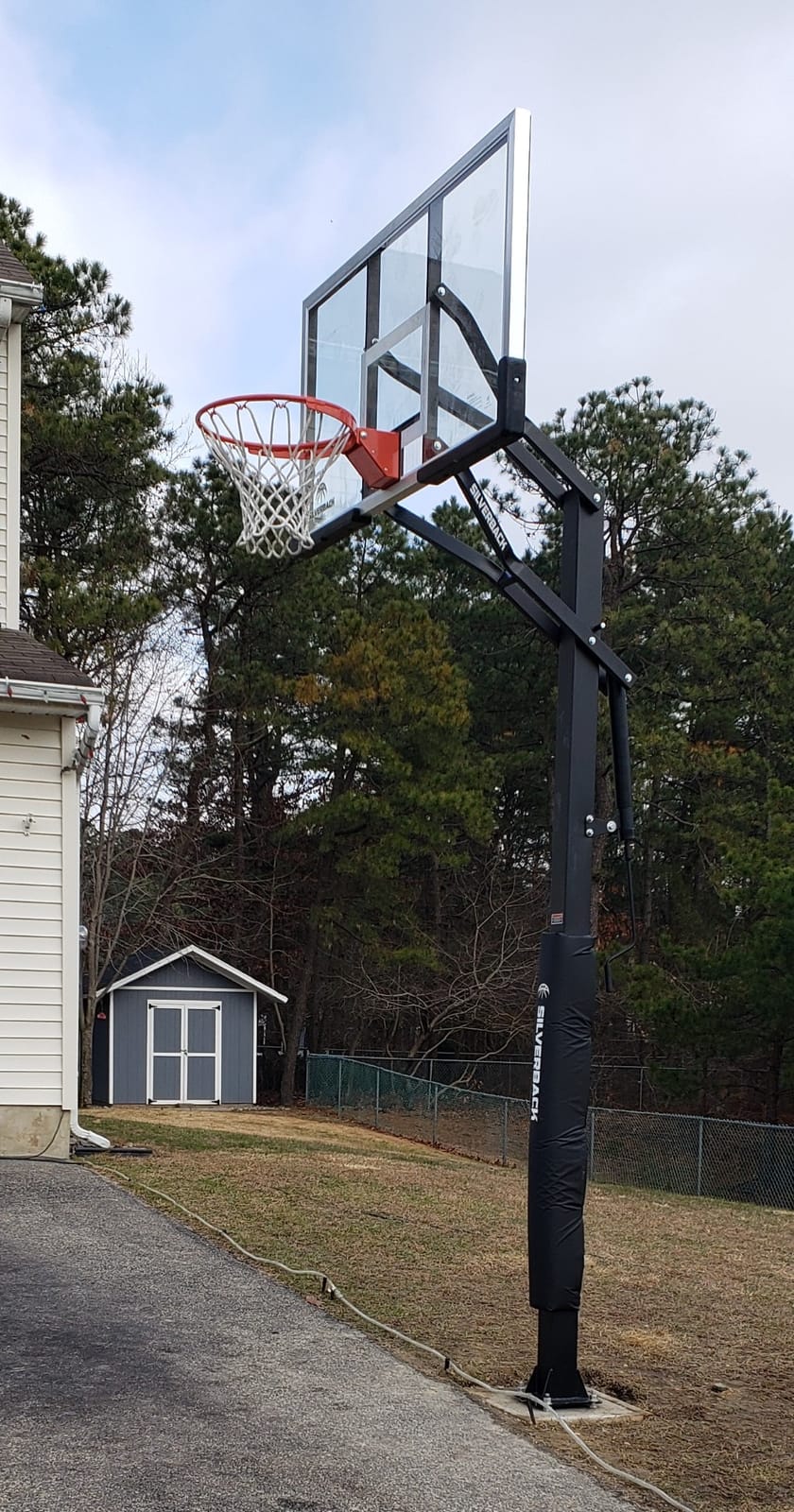 Silverback Height Adjustable In-Ground Basketball Hoop with Tempered Glass Backboard, Pro-Style Breakaway Rim & Backboard Pad customer photo 1