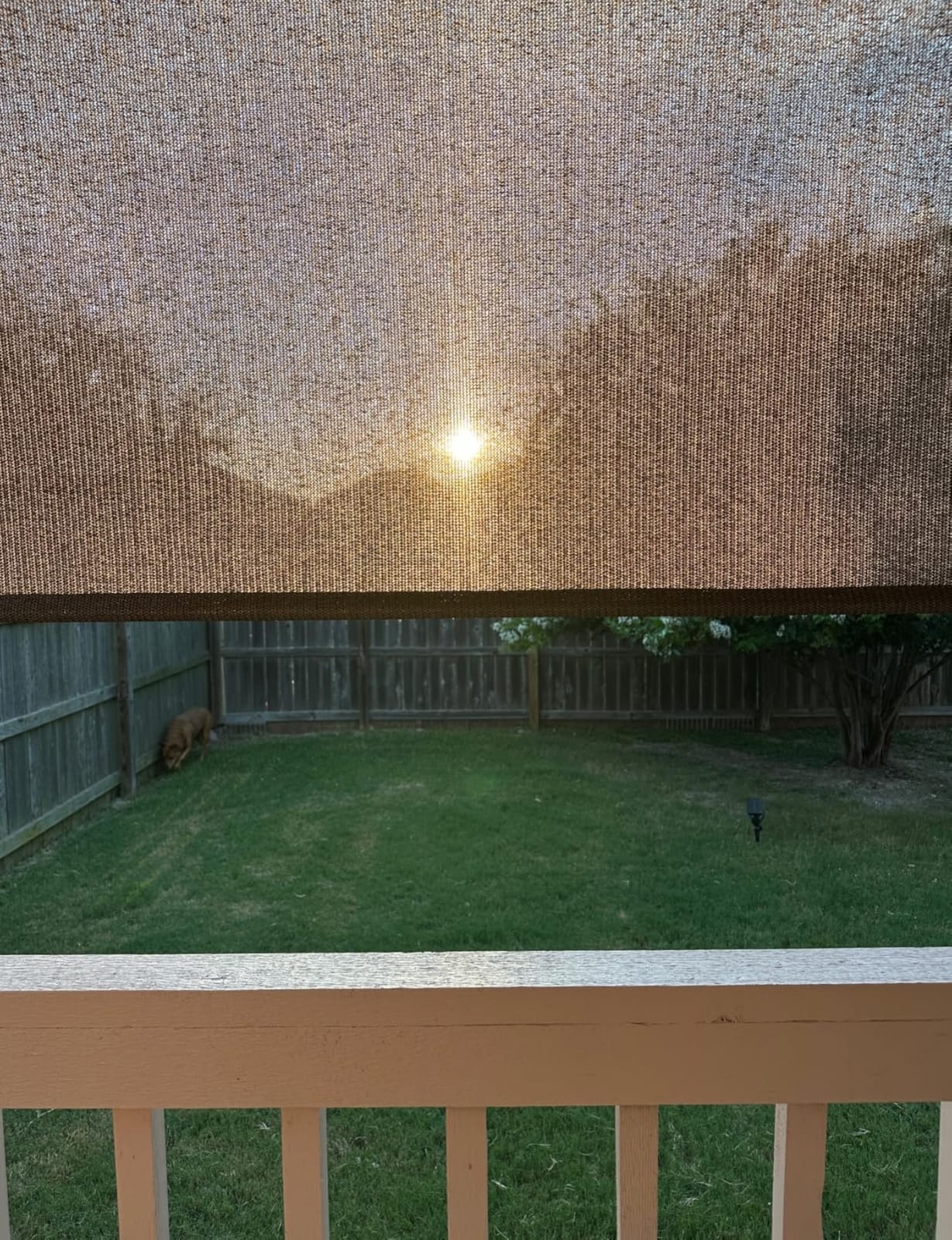 Coolaroo Outdoor Roller Shade with Wand - 90% UV Block Breathable Light Filtering Shade for Patio or Porch, Fade-Resistant, Easy-Clean Fabric, 8ft x 6ft, Southern Sunset customer photo 1
