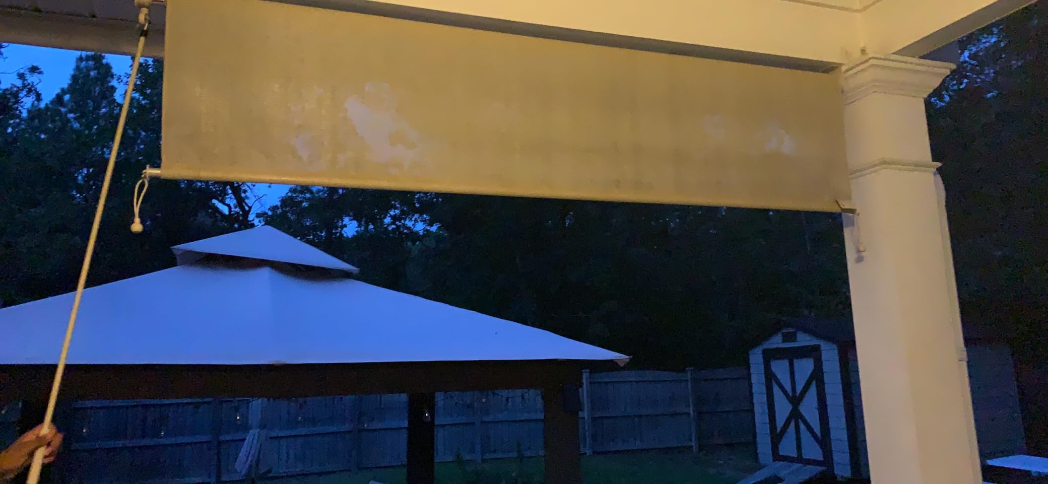 Coolaroo Outdoor Roller Shade with Wand - 90% UV Block Breathable Light Filtering Shade for Patio or Porch, Fade-Resistant, Easy-Clean Fabric, 8ft x 6ft, Southern Sunset customer photo 2