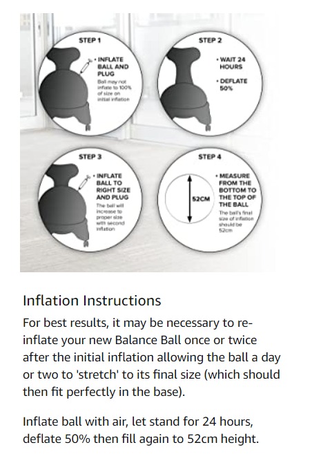 Gaiam Classic Balance Ball Chair - Ergonomic Stability Chair for Desk & Office | Yoga Ball Seat with Base, Air Pump, & Exercise Guide | Improves Posture & Core Strength (300 lb Capacity) customer photo 2