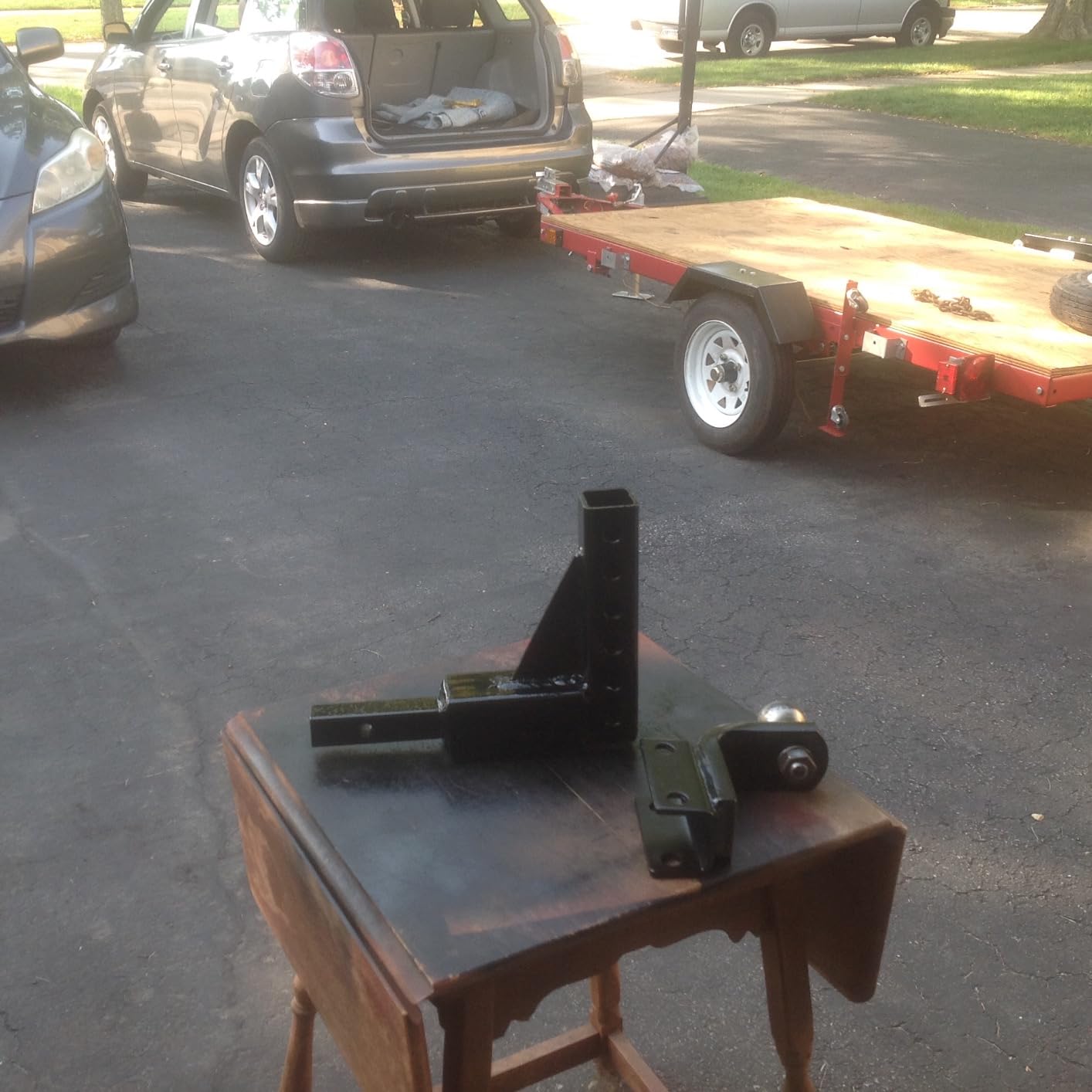 MaxxHaul Adjustable Ball Mount, 5,000 lb Towing Capacity with 8-Position Height Adjustment, Fits 2