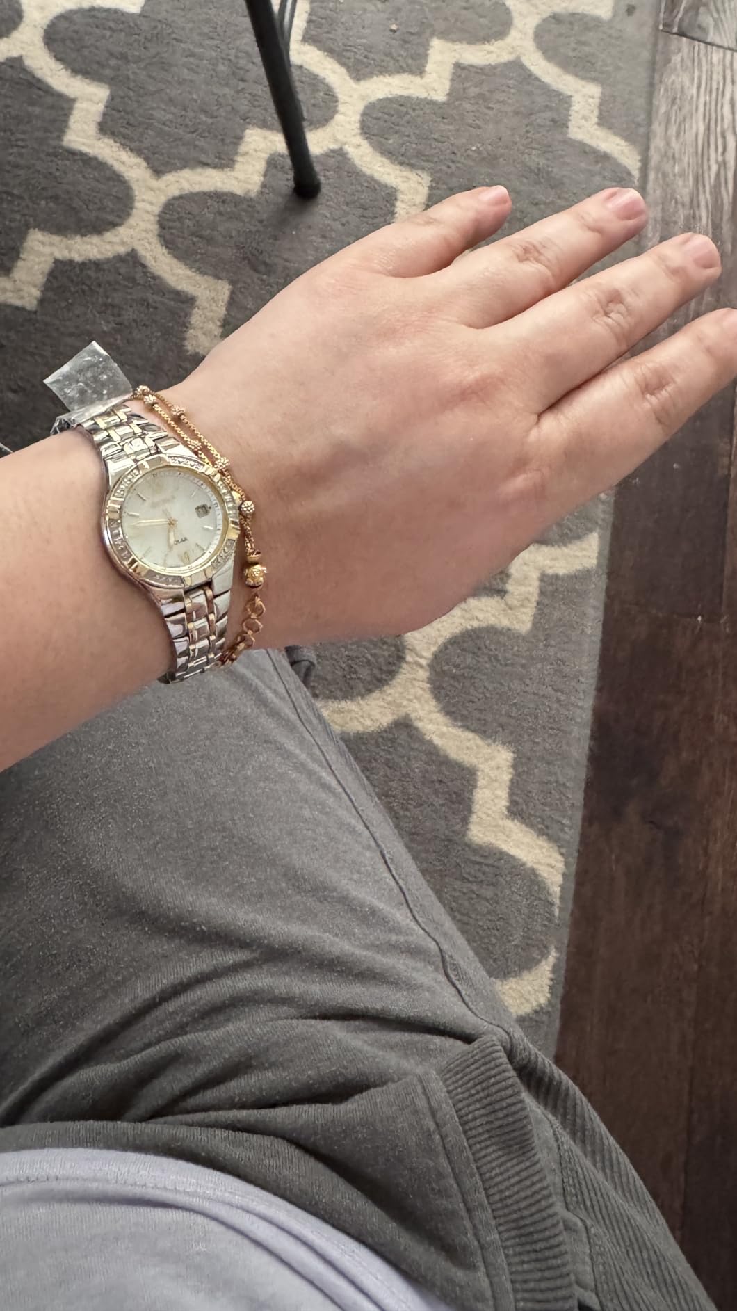 SUT068 Watch for Women - Diamond Collection - with 18 Diamond Accents, Solar Power, Mother-of-Pearl Dial, Two-Tone Gold Stainless Steel Case & Bracelet, and Water-Resistant to 50m customer photo 2
