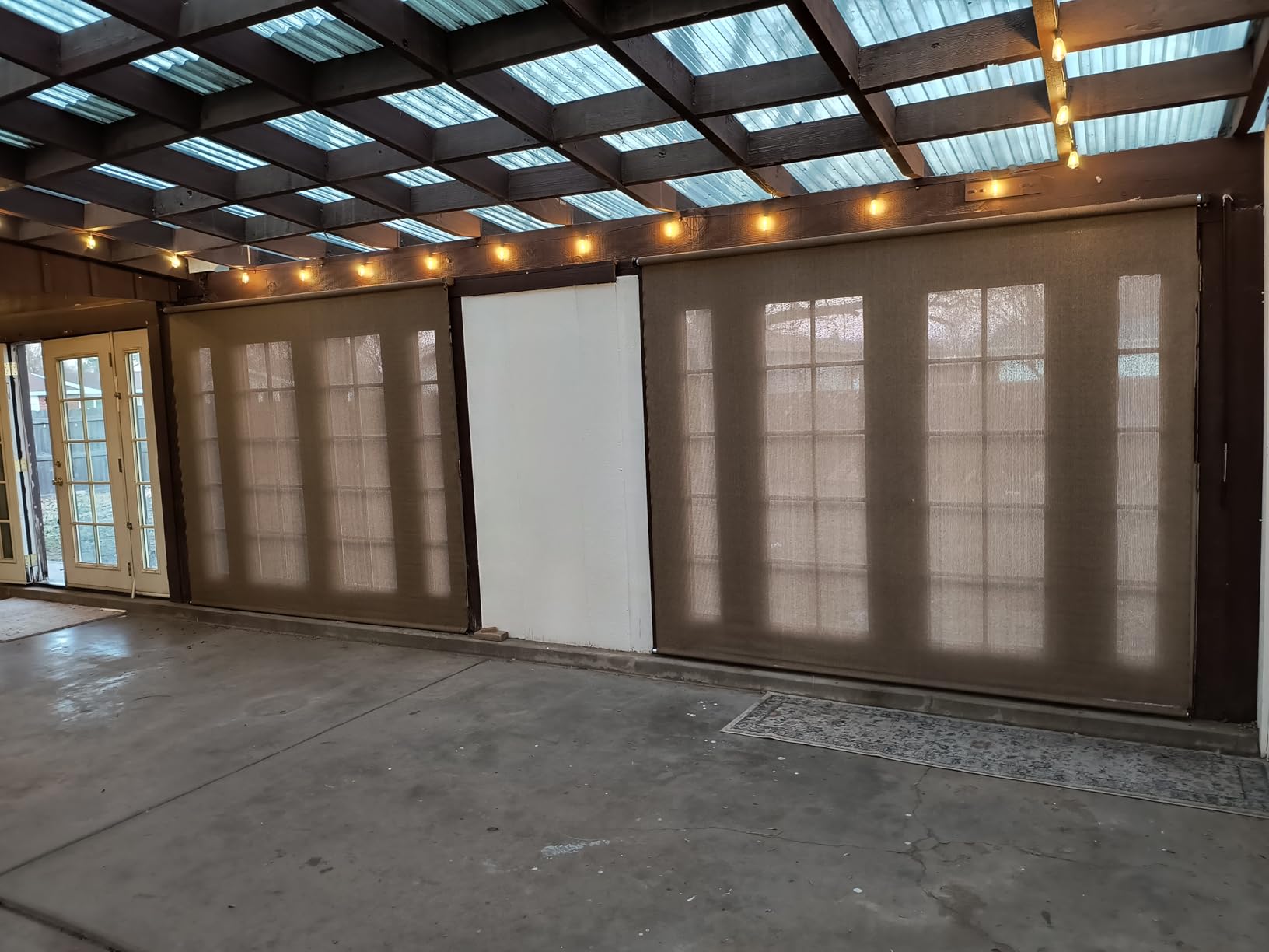 Coolaroo Outdoor Roller Shade with Wand - 95% UV Block Breathable Light Filtering Shade for Patio or Porch, Fade-Resistant, Easy-Clean Fabric, 10ft x 8ft, Walnut customer photo 1