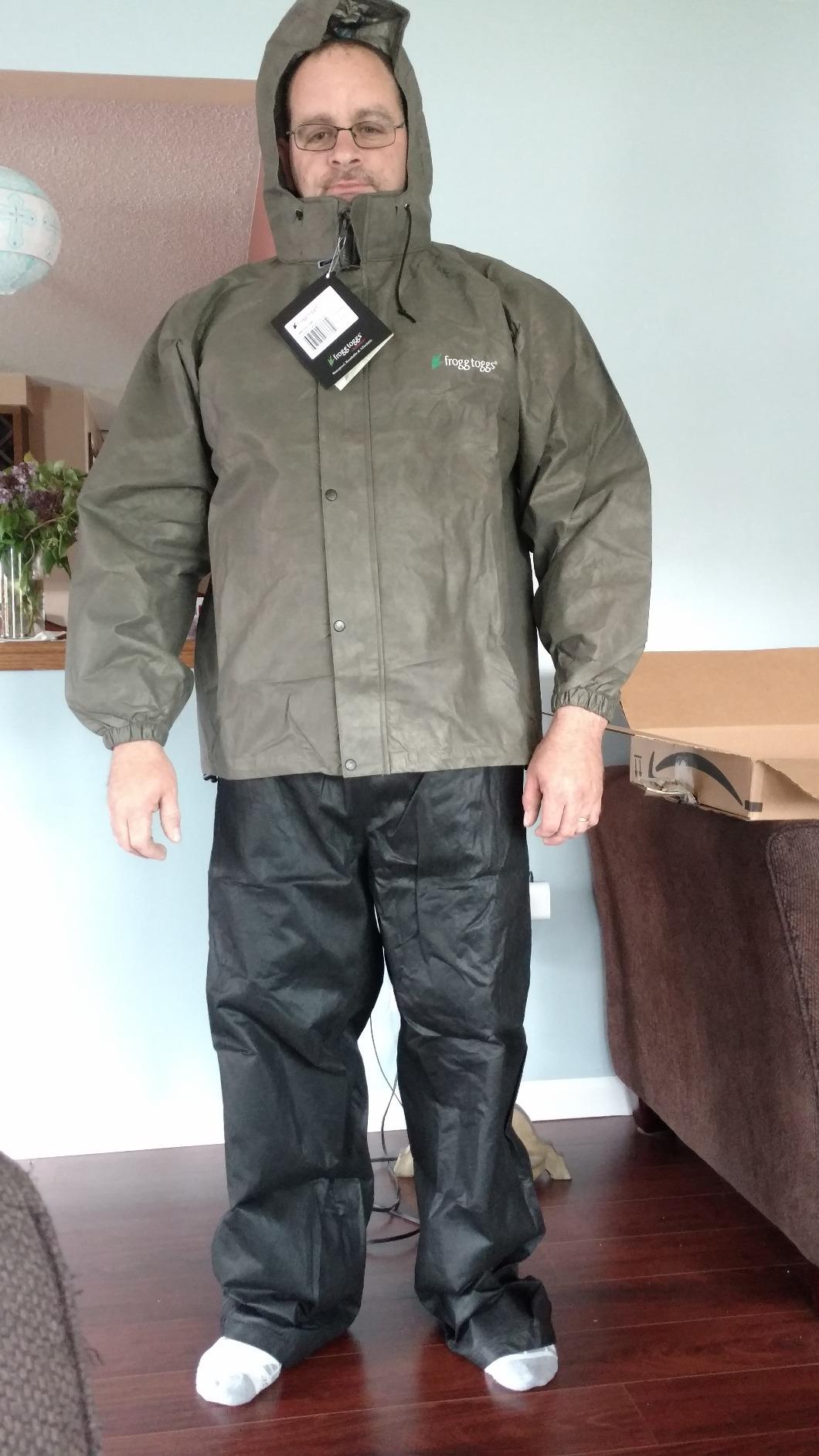FROGG TOGGS Men's Classic All-Sport 3-Layer Waterproof Breathable Rain Suit | 2-Piece Rainwear, Adjustable Hood Raincoat, Rain Pants Ideal for Fishing, Golf, Motorcycling, Hunting, Camping, Outdoors customer photo 2
