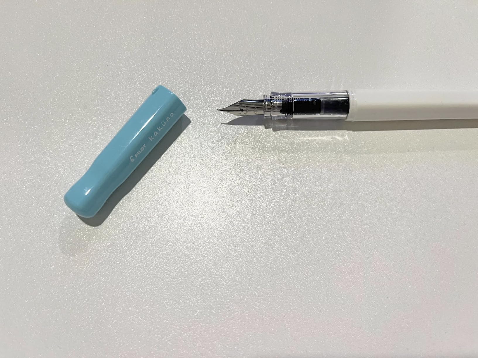 Pilot Kakuno Fine-Nib Fountain Pen, White Body Soft Blue Cap Body (FKA-1SR-SLF) customer photo 2
