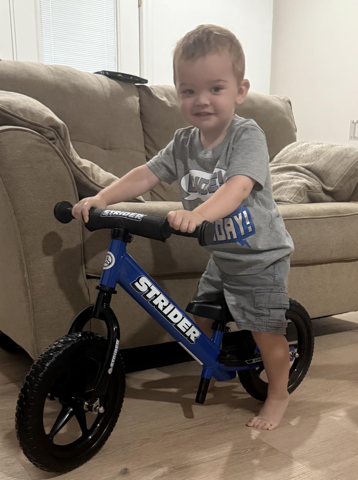 Strider 12 Sport, No Pedal Balance Bike for Kids Ages 1-4 Years, Blue | No-Pedal Balance Bike for Toddlers, Safety Pad, Adjustable Seat and Handlebars Lightweight Frame, Never-Flat Tires customer photo 2
