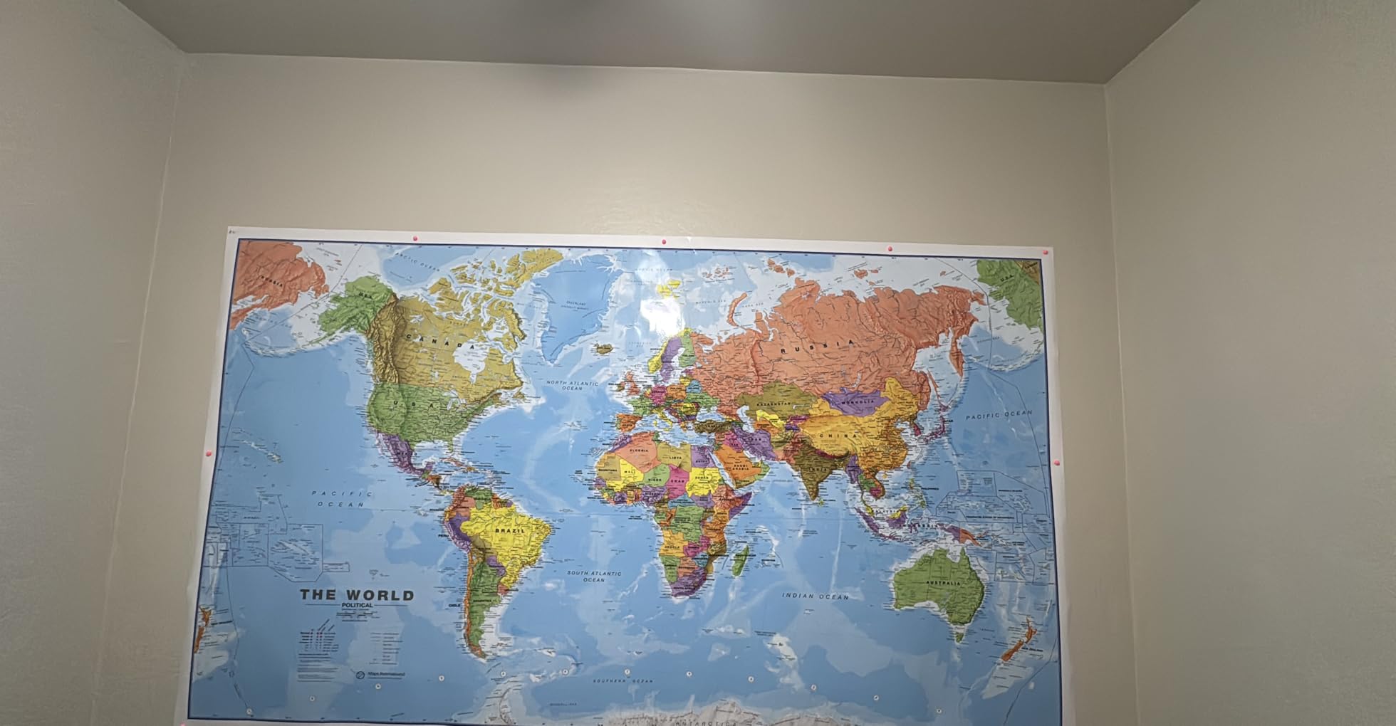 Giant World Map - Mega-Map Of The World 46 x 80 - Laminated - 2026 Updated | Maps International customer photo 2