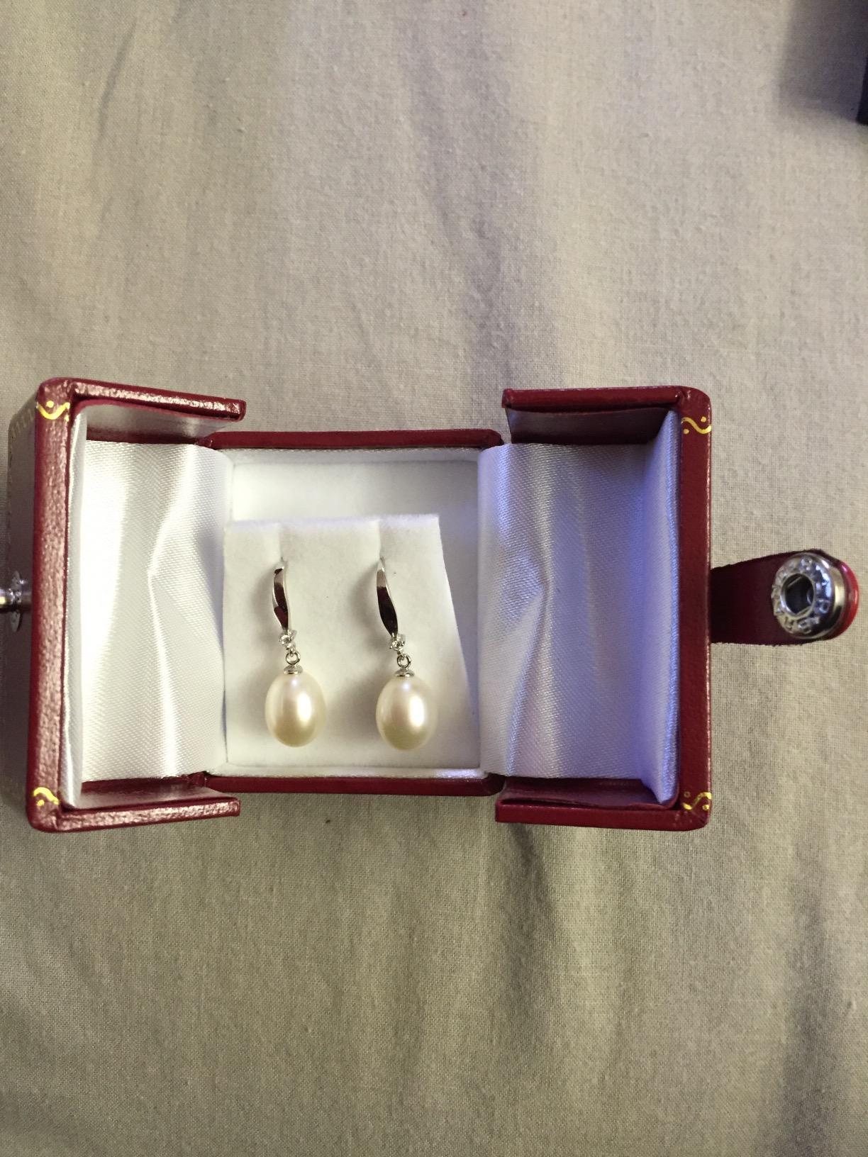 Real Freshwater Pearl Earrings for Women, Genuine Cultured Freshwater Pearls, Fine Jewelry Gift customer photo 2