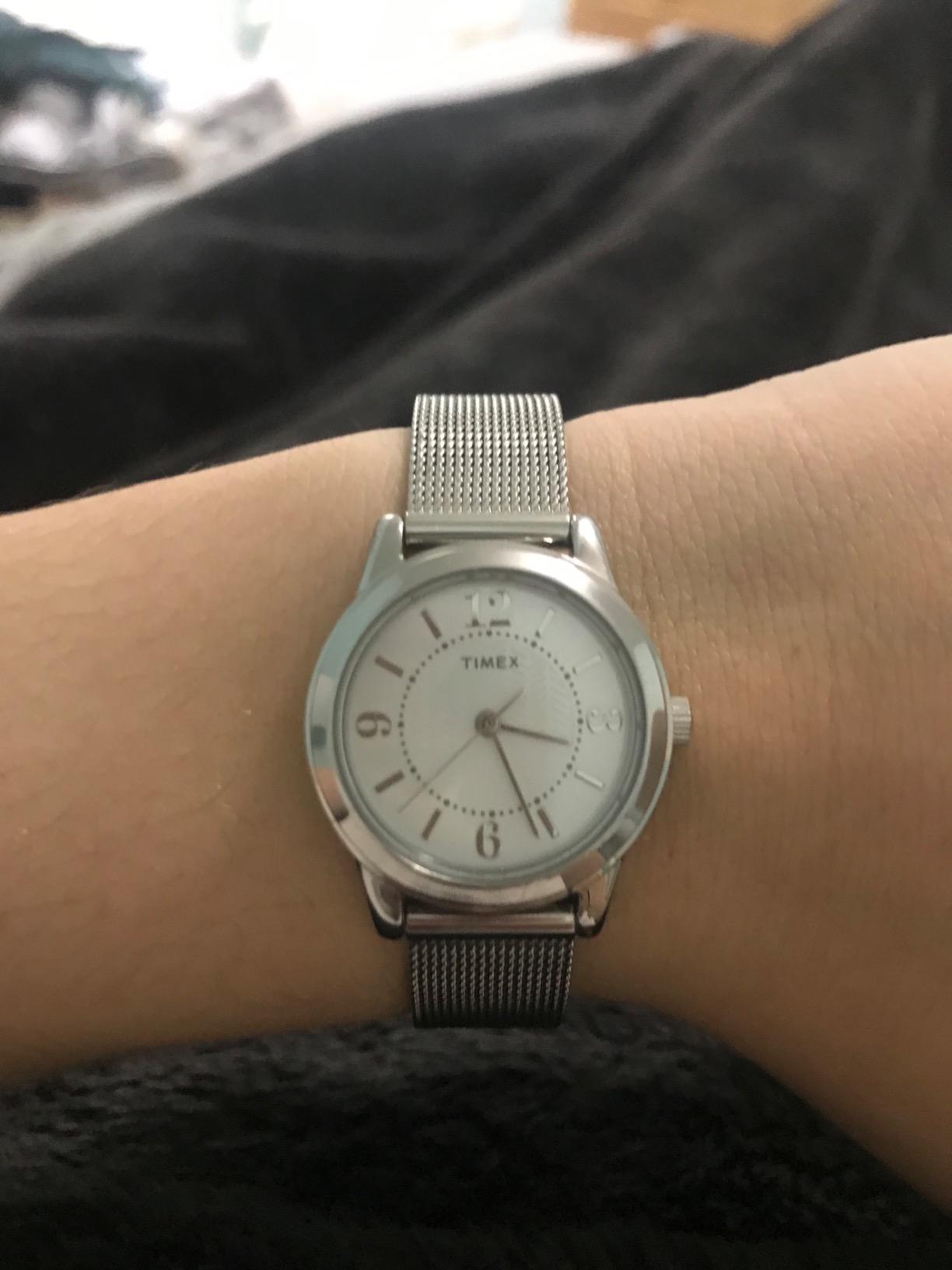 Women's T2P457 Casey Dress Silver-Tone Stainless Steel Mesh Bracelet Watch customer photo 2