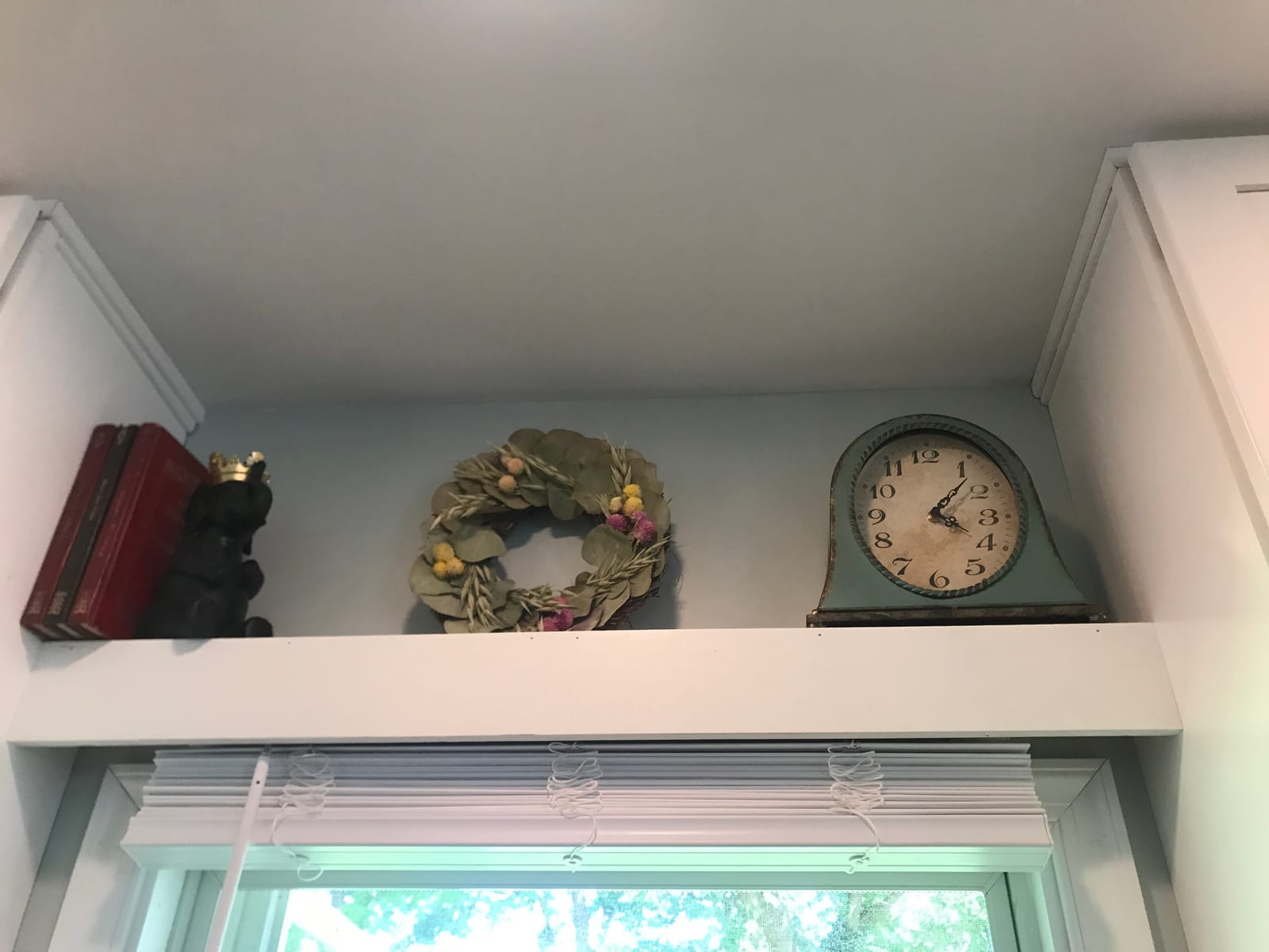 Creative Co-Op Decorative Metal Mantel Clock with Wooden Base, Distressed Aqua Blue Finish customer photo 1