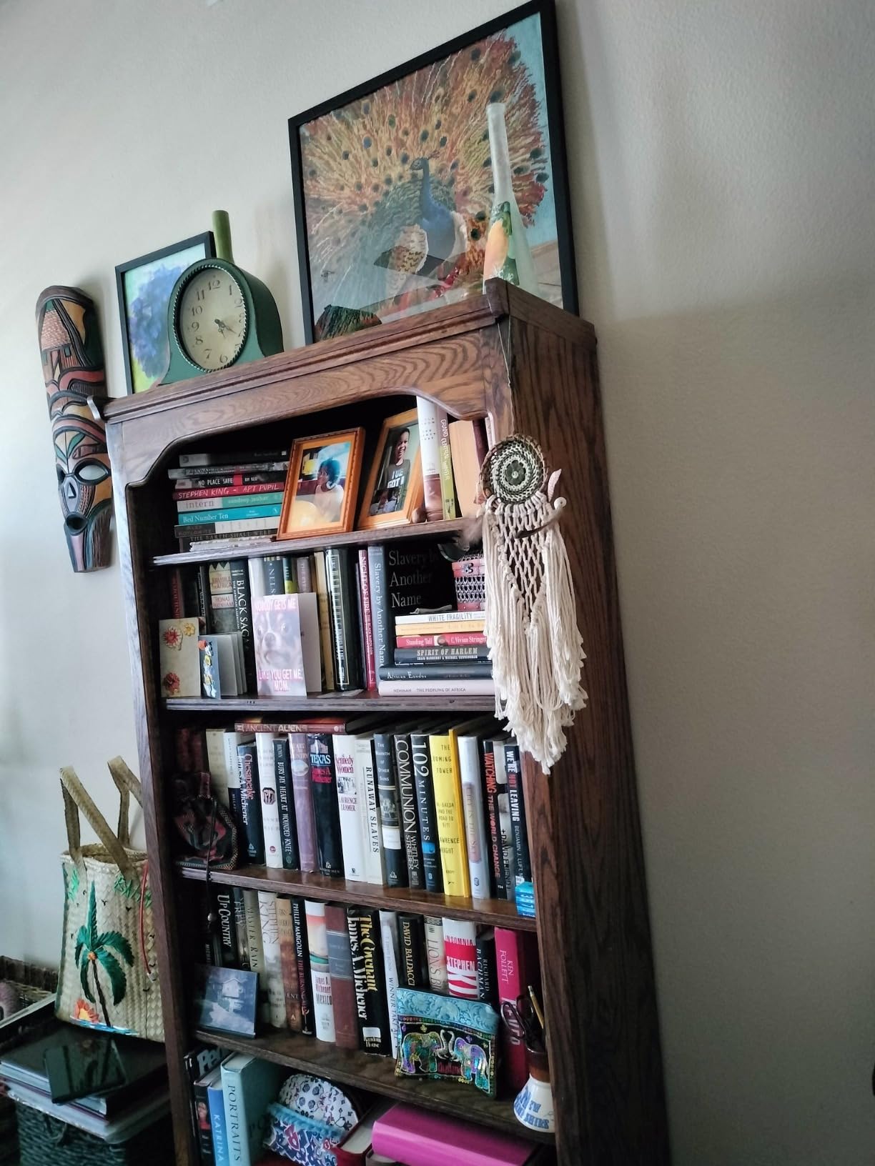 Creative Co-Op Decorative Metal Mantel Clock with Wooden Base, Distressed Aqua Blue Finish customer photo 2