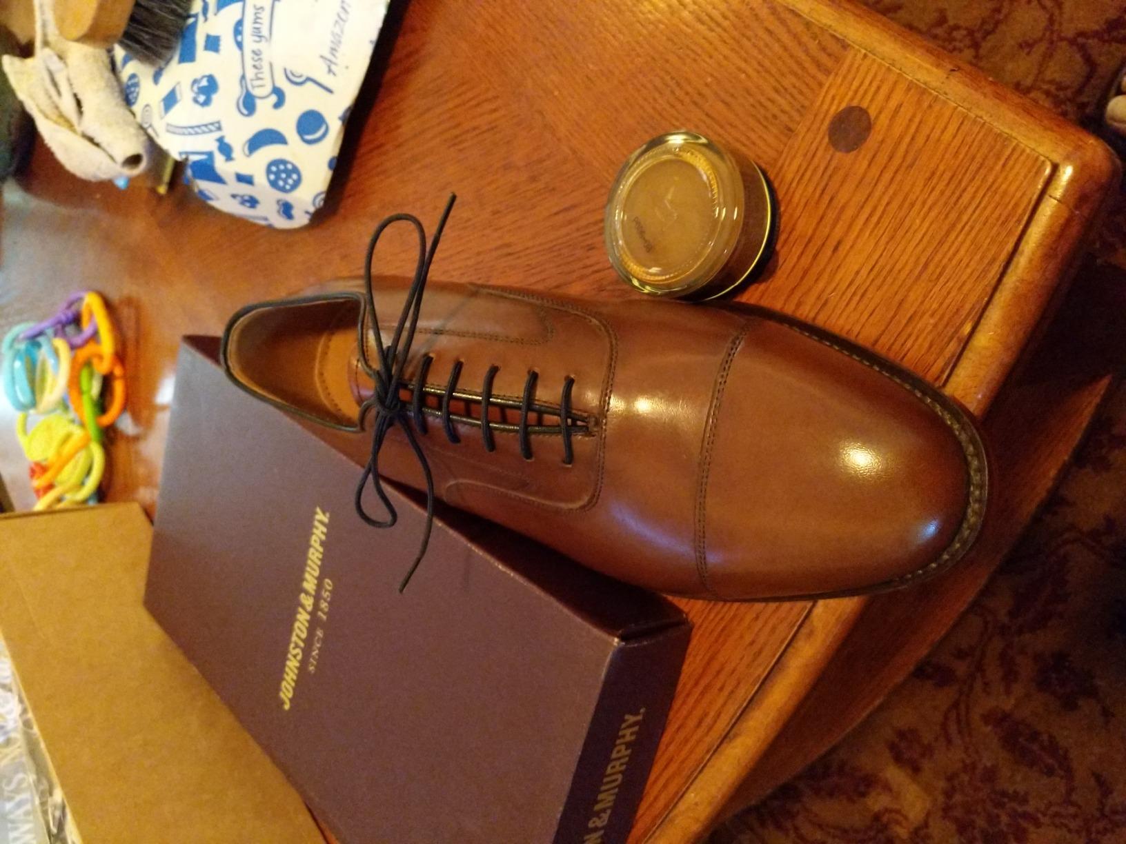 Johnston & Murphy Men's Melton Cap Toe Lace-Up Oxford Dress Shoe customer photo 1