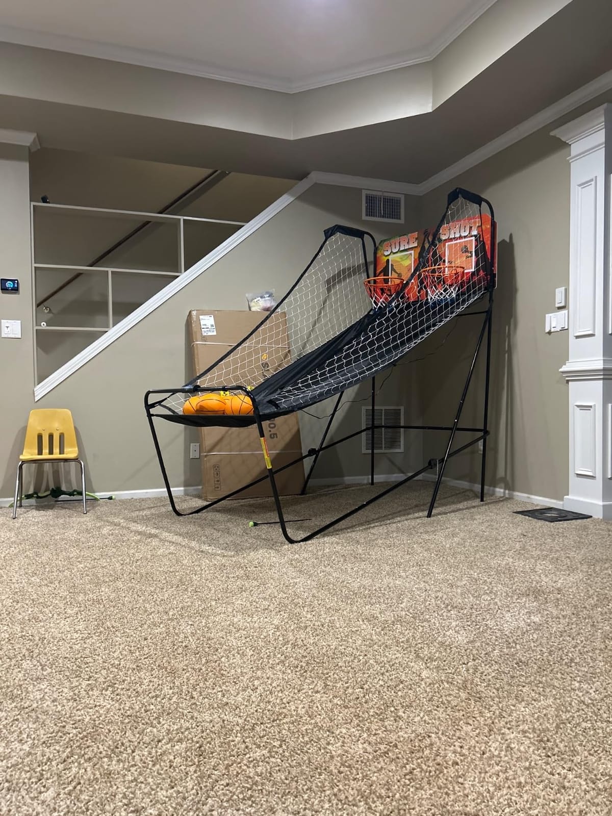 Hathaway Sure Shot 81-in Dual Basketball Arcade Game for Game Room - with LED Scoring, Foldable Indoor Basketball Game Design, Steel Frame, 8 Game Modes, Pump & Dual Hoops - Orange/Black Finish customer photo 1