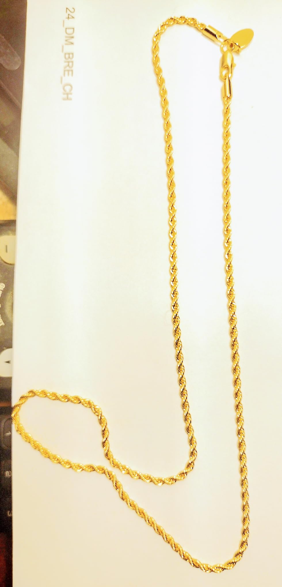 LIFETIME JEWELRY 24K Gold Rope Chain Necklace for Men Women - 2mm Diamond Cut 10X Thicker Real Gold Plated - Made in USA with Lifetime Replacement customer photo 1