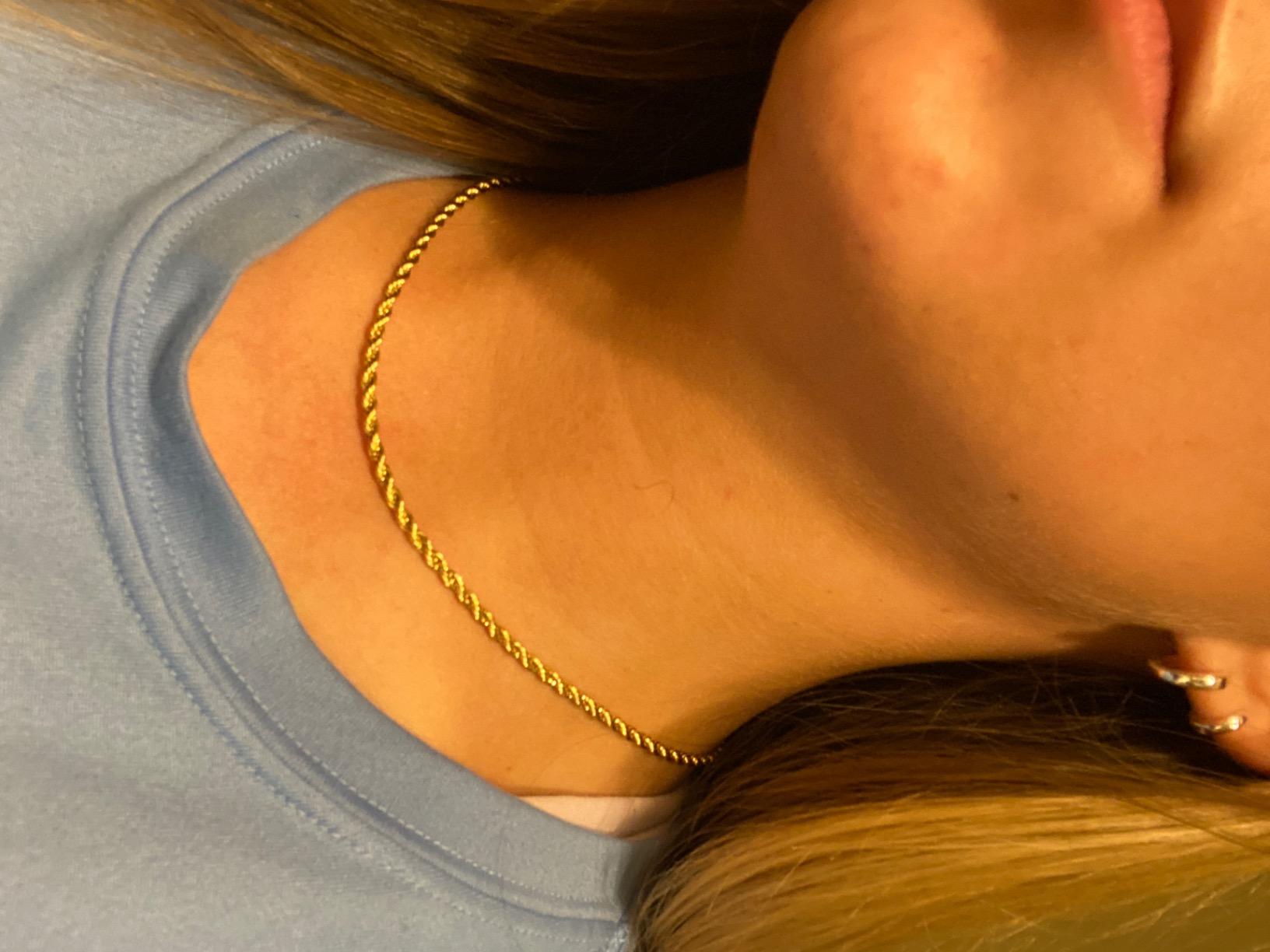 LIFETIME JEWELRY 24K Gold Rope Chain for Men Women - 10X Thicker Real Gold Plated Diamond Cut 3mm Necklace - Made in USA with Lifetime Replacement customer photo 1