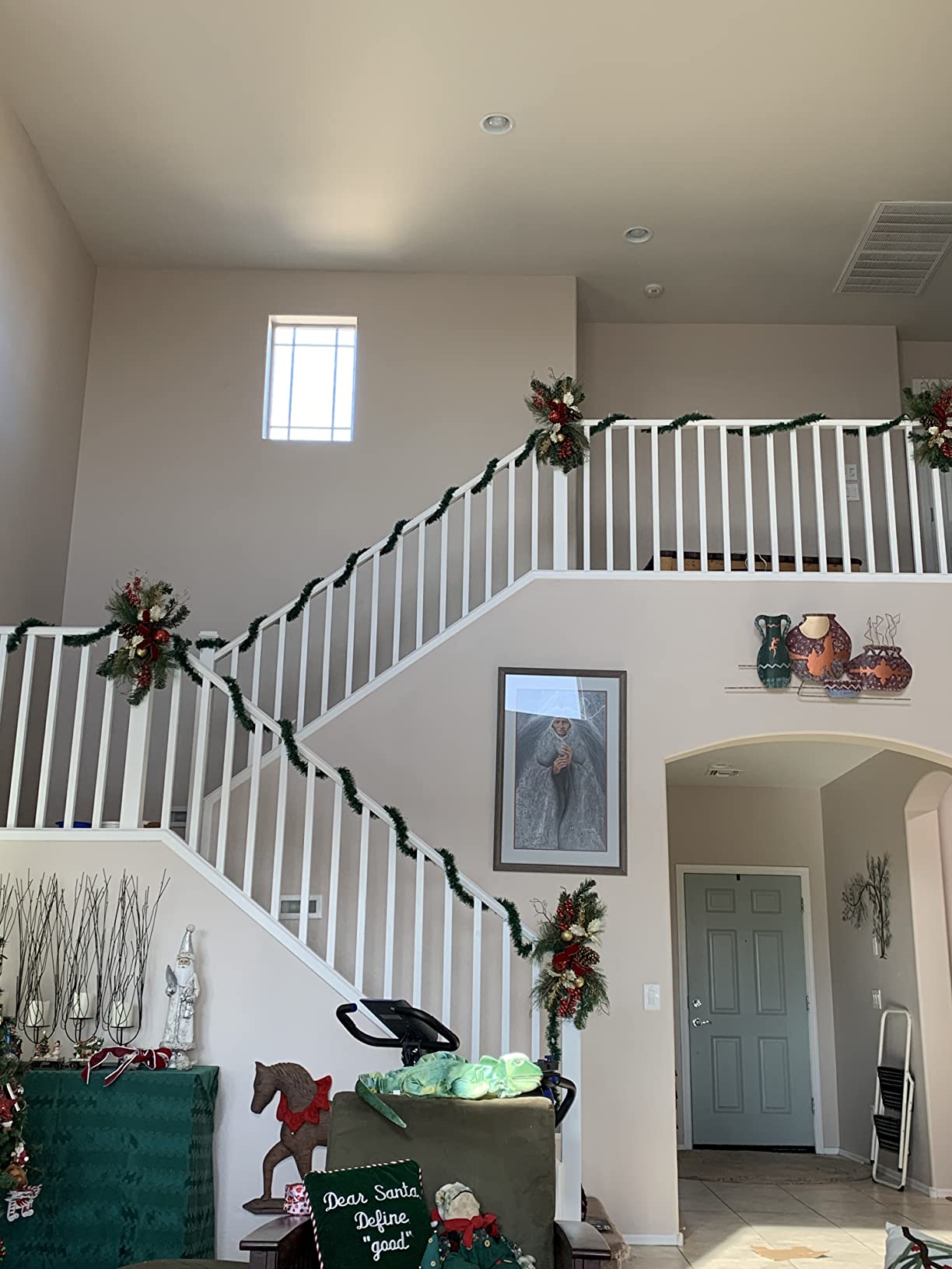 18-Foot Christmas Garland with Warm White Lights - Perfect for Indoor or Outdoor Fireplace Mantle Decor, Kitchen Light, or Christmas Decorations Tree - Pre-lit Pine Garland For Holiday customer photo 1