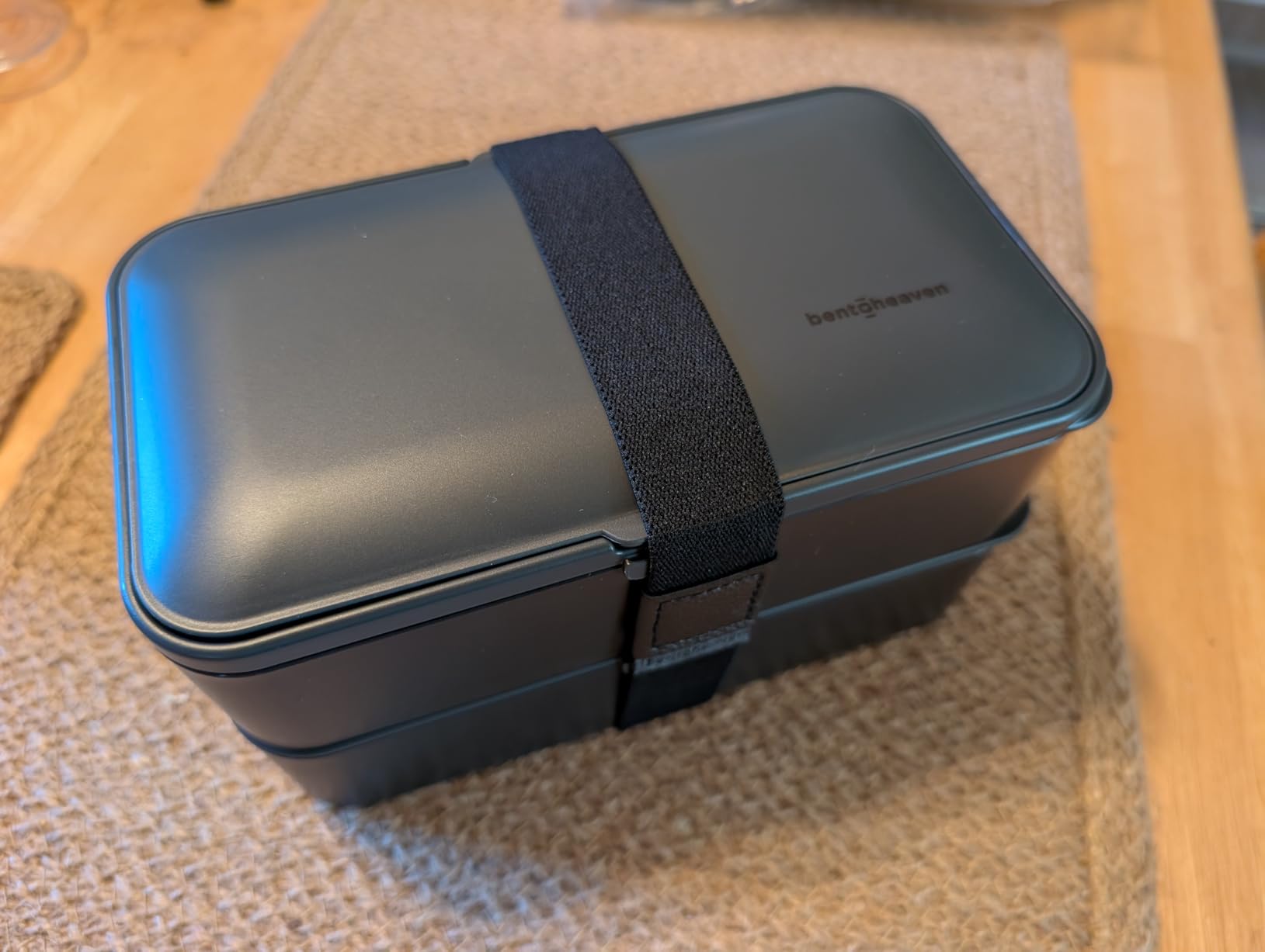 Bentoheaven Bento Box Adult, Stackable Lunch Box, 40 oz, Symph Onyx | BPA-free, leakproof and microwave-safe with 2 compartments, utensils, chopsticks, divider and sauce cup for men and women customer photo 1