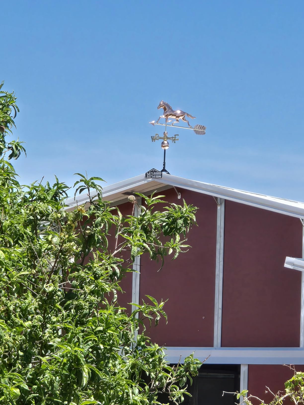 Good Directions Polished Copper Trotting Horse Weathervane - Decorative Rooftop Accent for Barns, Homes, Sheds, and Cupolas - Durable & Handcrafted customer photo 1