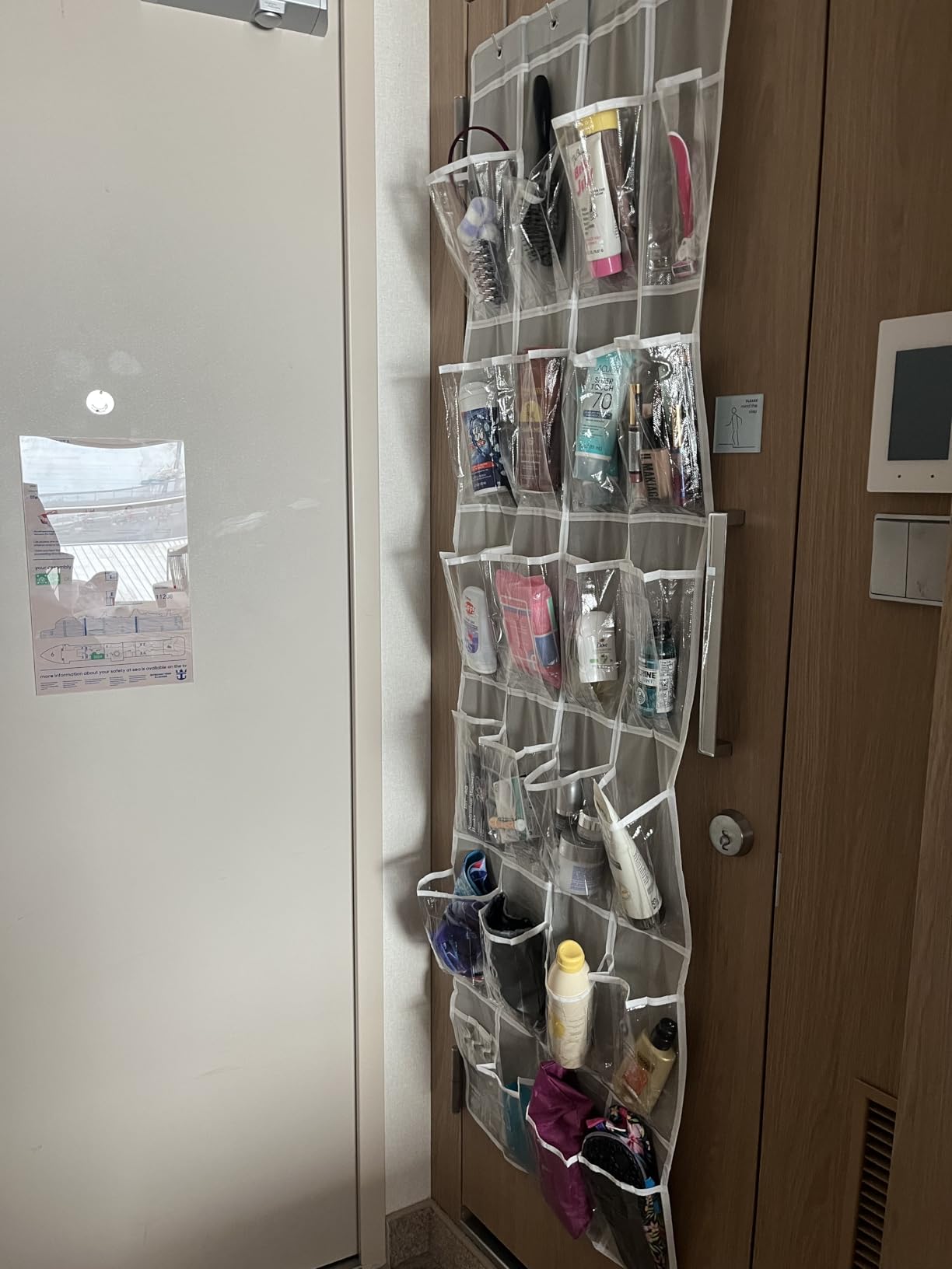 Simple Houseware 24 Pockets Clear Over the Door Shoe Organizer, Gray | 64