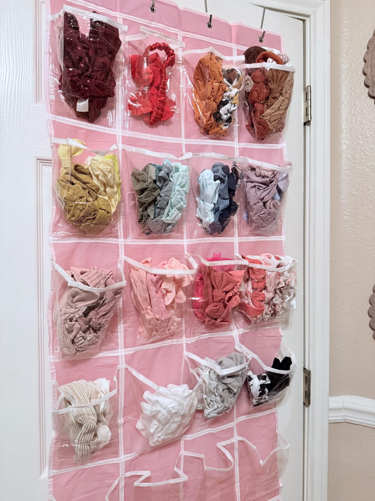Simple Houseware 24 Pockets Clear Over the Door Shoe Organizer, Gray | 64