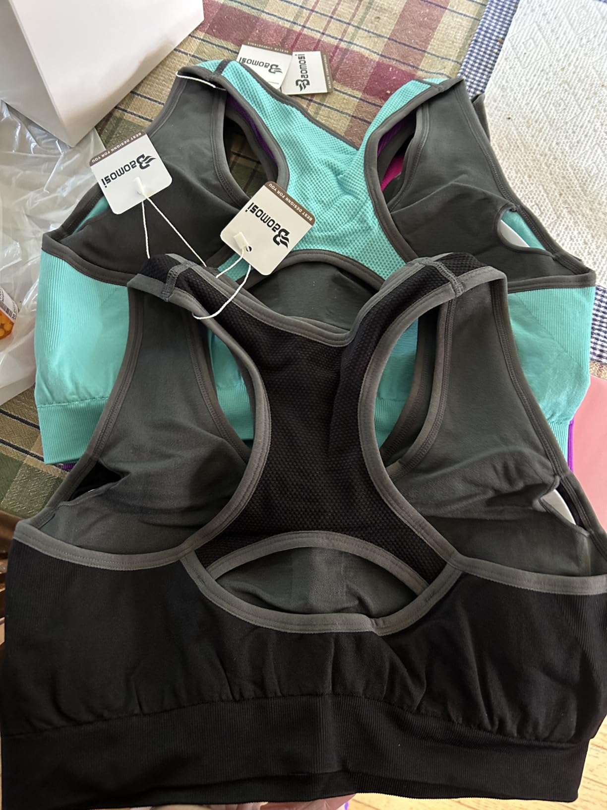 Women's Seamless Racerback Sports Bra High Impact Support Yoga Gym Workout Fitness customer photo 1