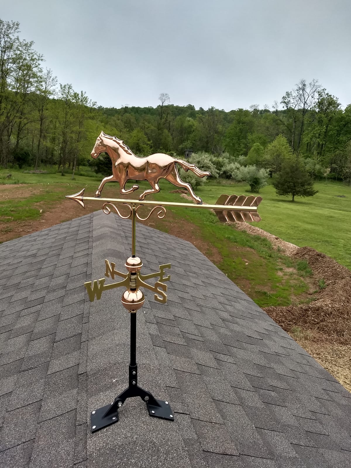 Good Directions Polished Copper Galloping Horse Weathervane - Decorative Rooftop Accent for Barns, Homes, Sheds, and Cupolas - Durable & Handcrafted customer photo 1