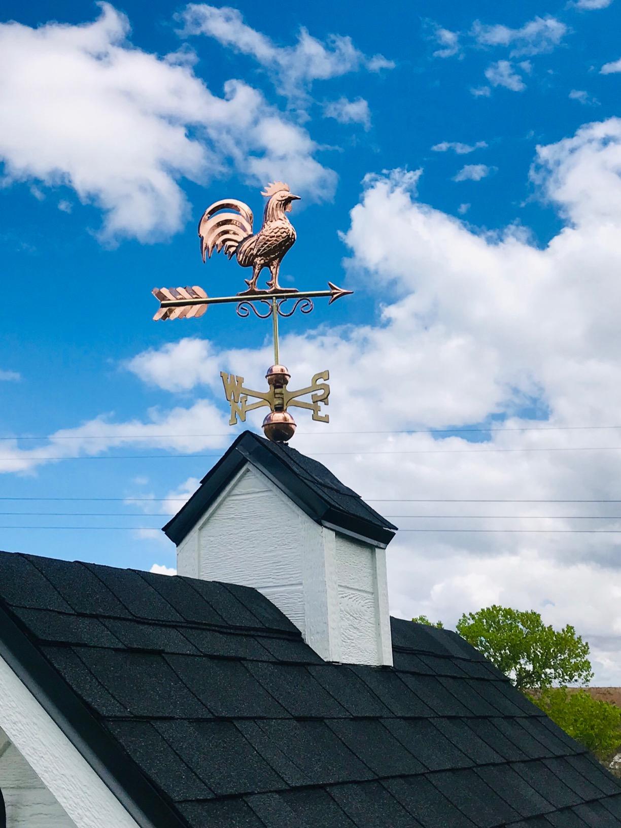 Good Directions Patina Copper Bantam Rooster Weathervane - Decorative Rooftop Accent for Barns, Homes, Sheds, and Cupolas - Durable & Handcrafted customer photo 2