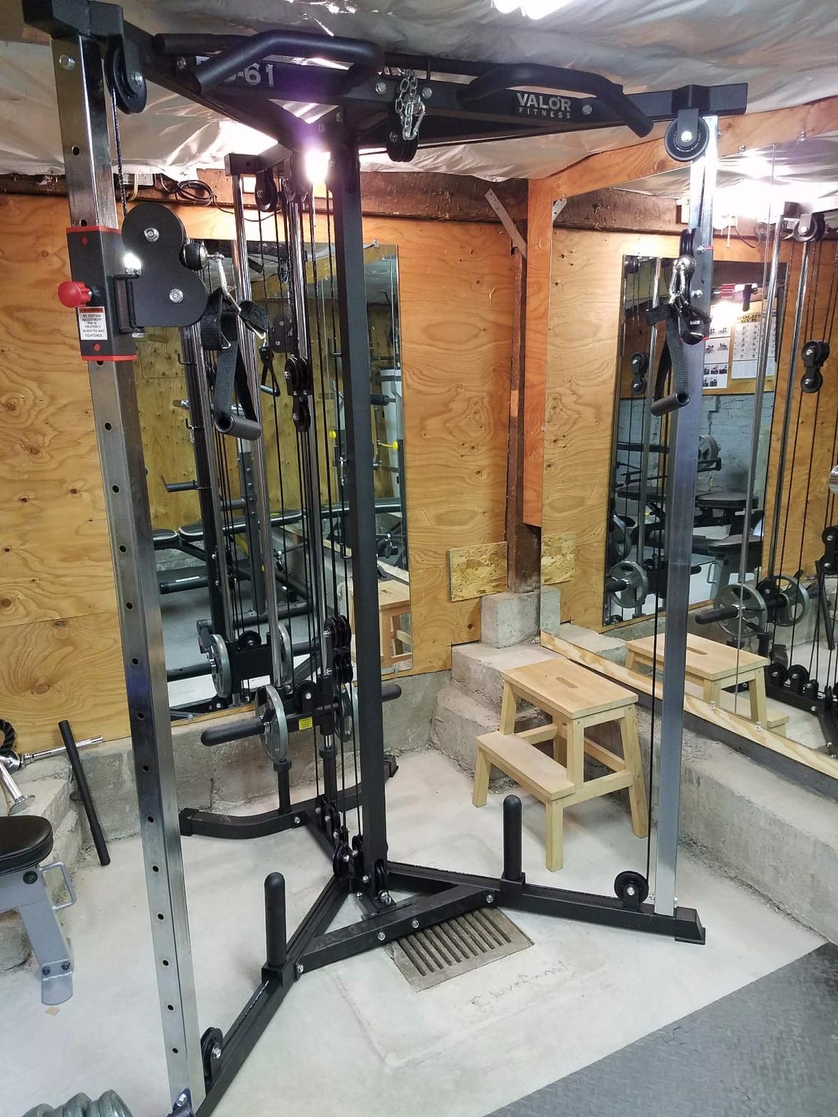 Valor Fitness Cable Crossover Machine - 17 Adjustable Positions with Pull Up Bars and Optional Bundle Attachments Max Weight 200 lb. Plate Loaded Pulley System for Home Gym Power Workout customer photo 1