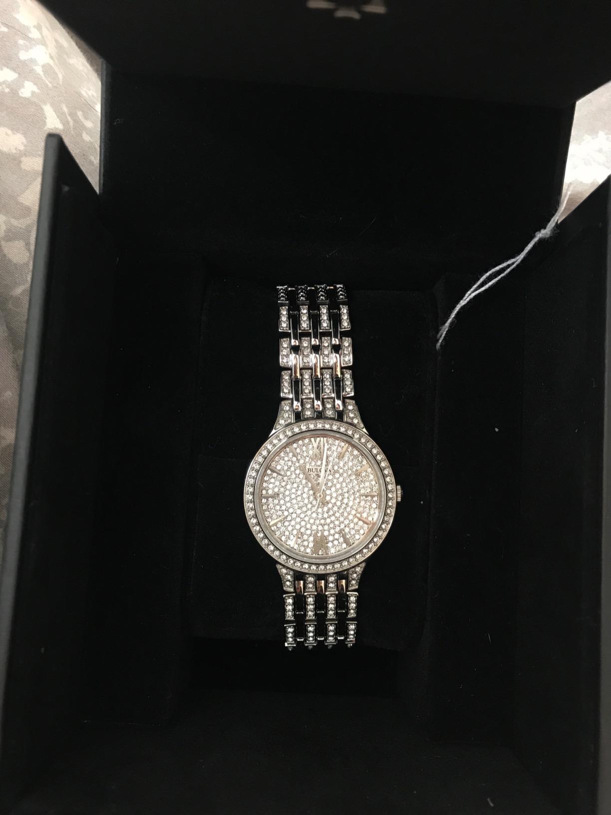 Ladies' Crystal Phantom Stainless Steel 2-Hand Quartz Watch, 440 Crystals and Pave Dial Style: 96L243 customer photo 2