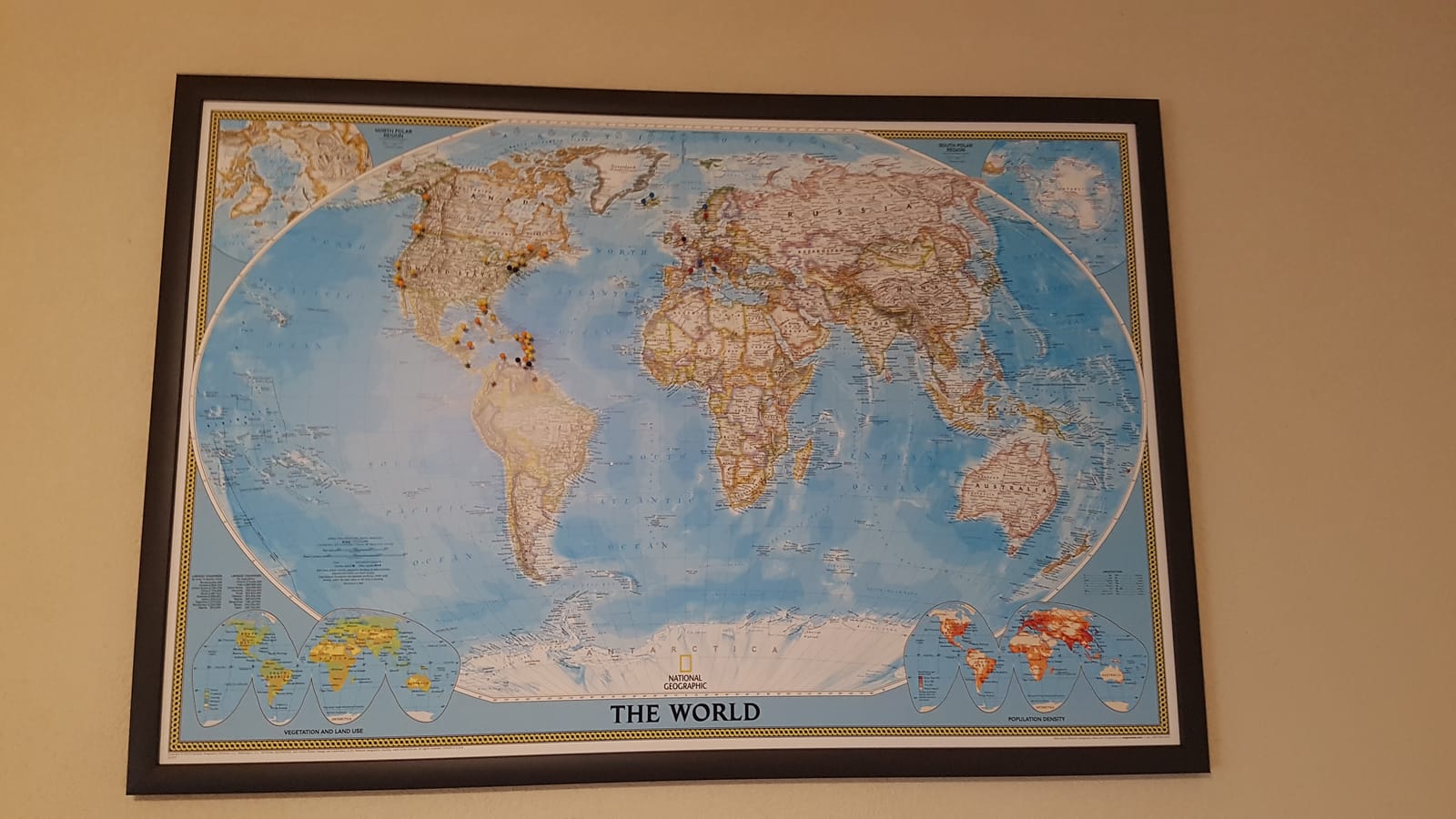 Craig Frames Wayfarer, Classic World Push Pin Travel Map customer photo 1