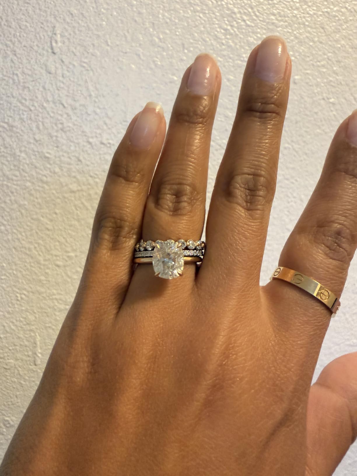PAVOI 925 Sterling Silver Wedding Band for Women, 14K Gold Plated CZ Ring customer photo 2