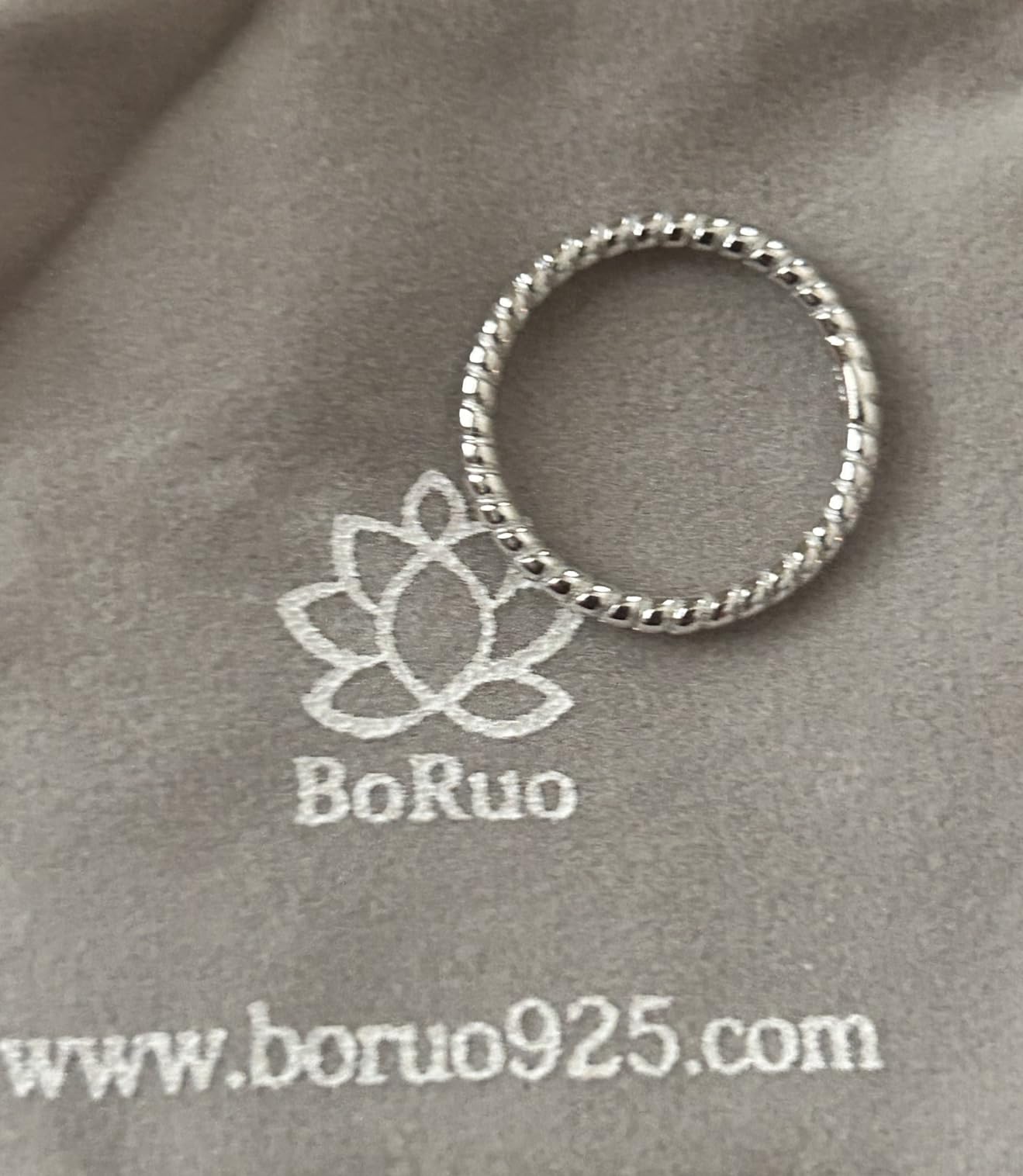 BORUO Stackable Ring for Women, Sterling Silver Twisted Band, 2mm Size 4-12 customer photo 2