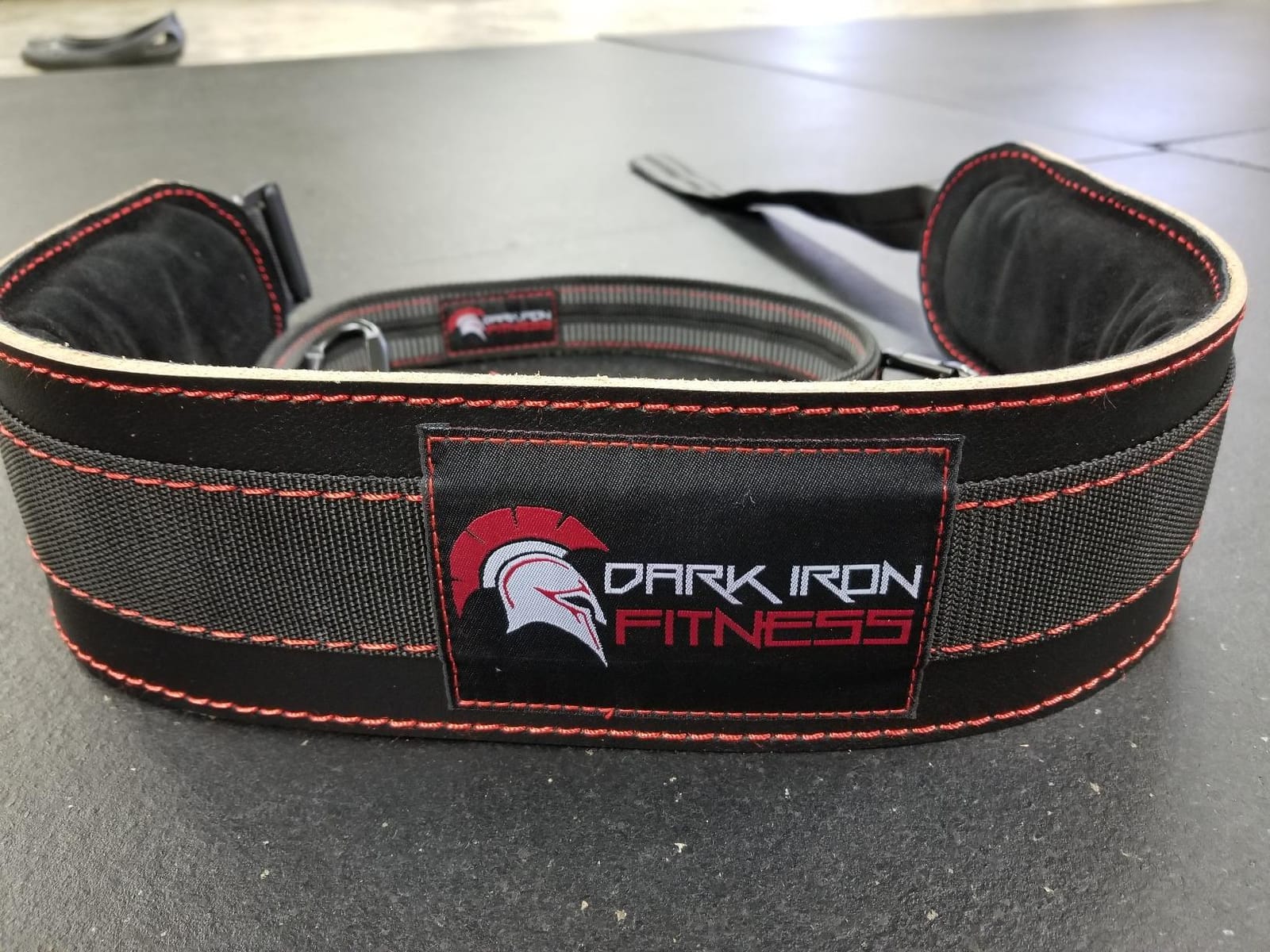 Dark Iron Fitness Dip Belt - Padded Leather Weight Lifting Belts w/ 40 Inch Strap for Squats & Pull Ups - Men & Women Weightlifting up to 270lbs customer photo 2